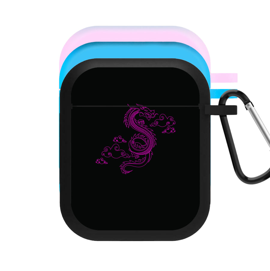 Pink - Dragon Patterns AirPods Case