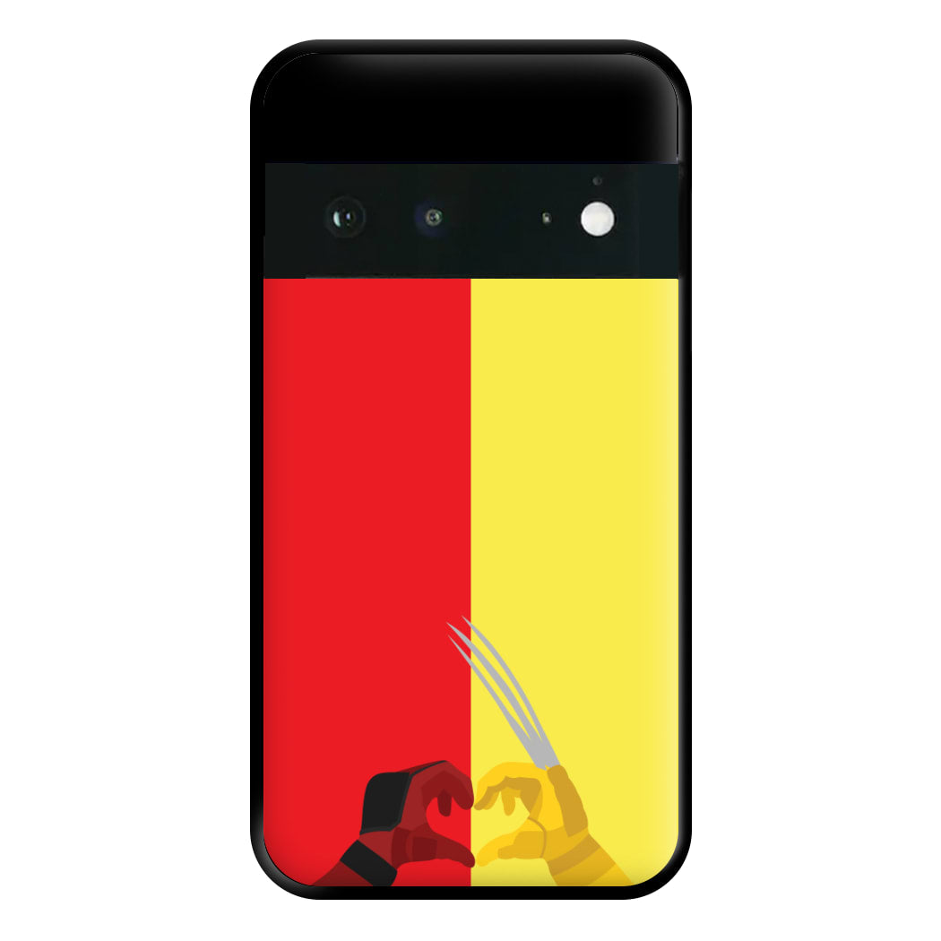 Red And Yellow Heroes Love Heart Google Pixel 6 Case