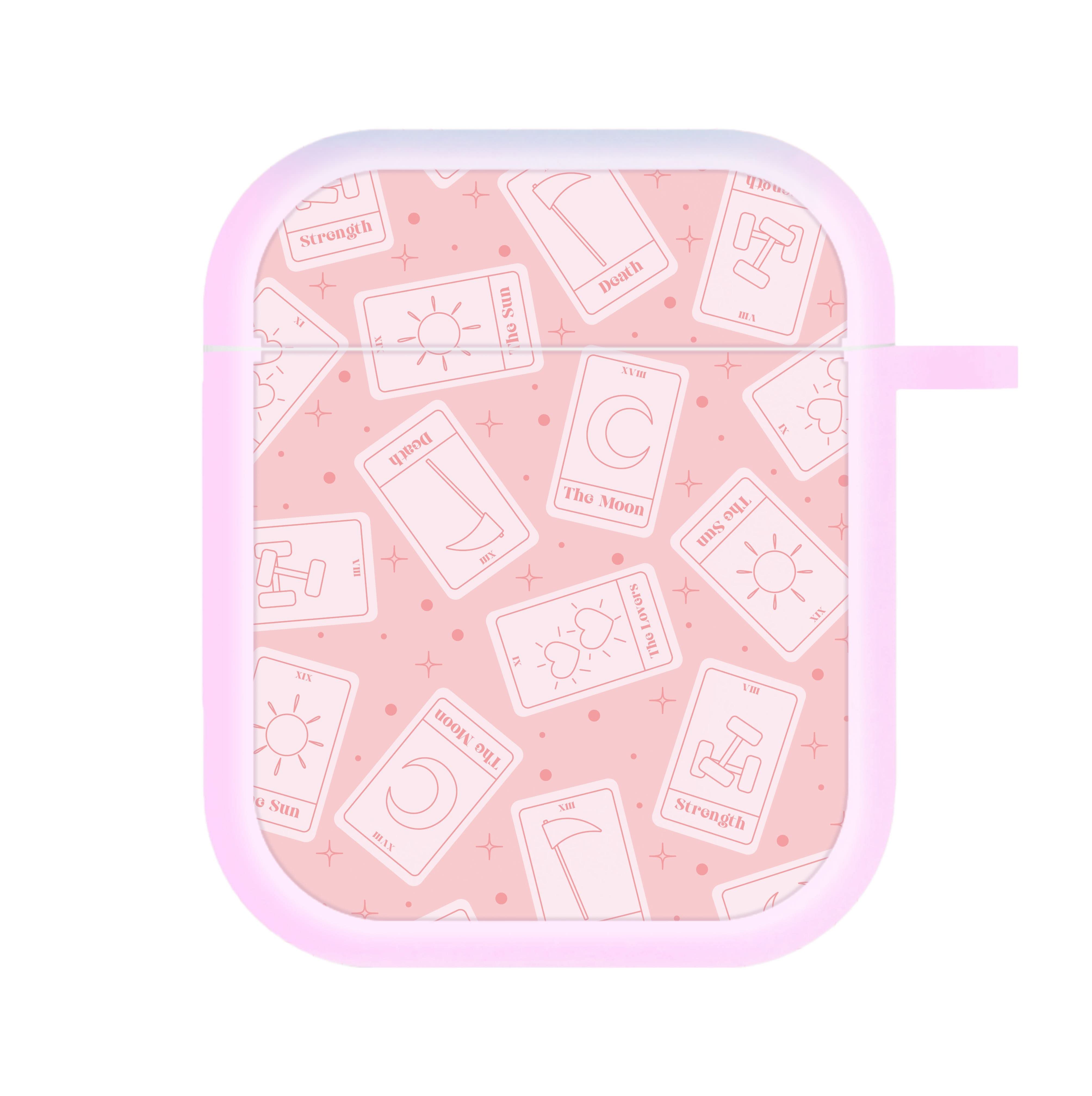 Pastel Pink Tarot Cards Pattern AirPods Case