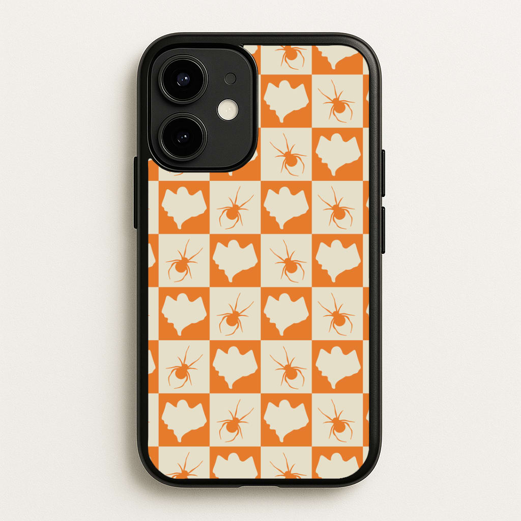 Spiders And Ghosts Checkered Pattern II iPhone 12 Mini Case