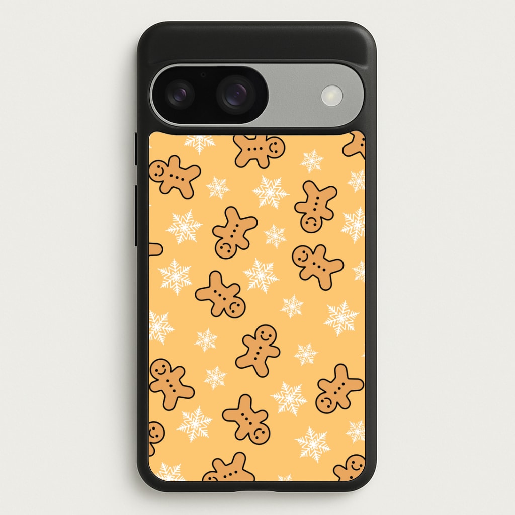 Cute Gingerbread And Snowflakes Pattern Google Pixel 9 / 9 Pro Case