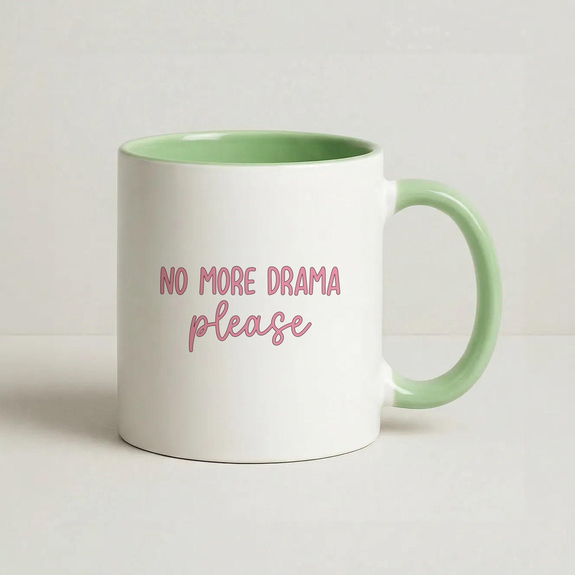 No More Drama Please Coffee Green Mug