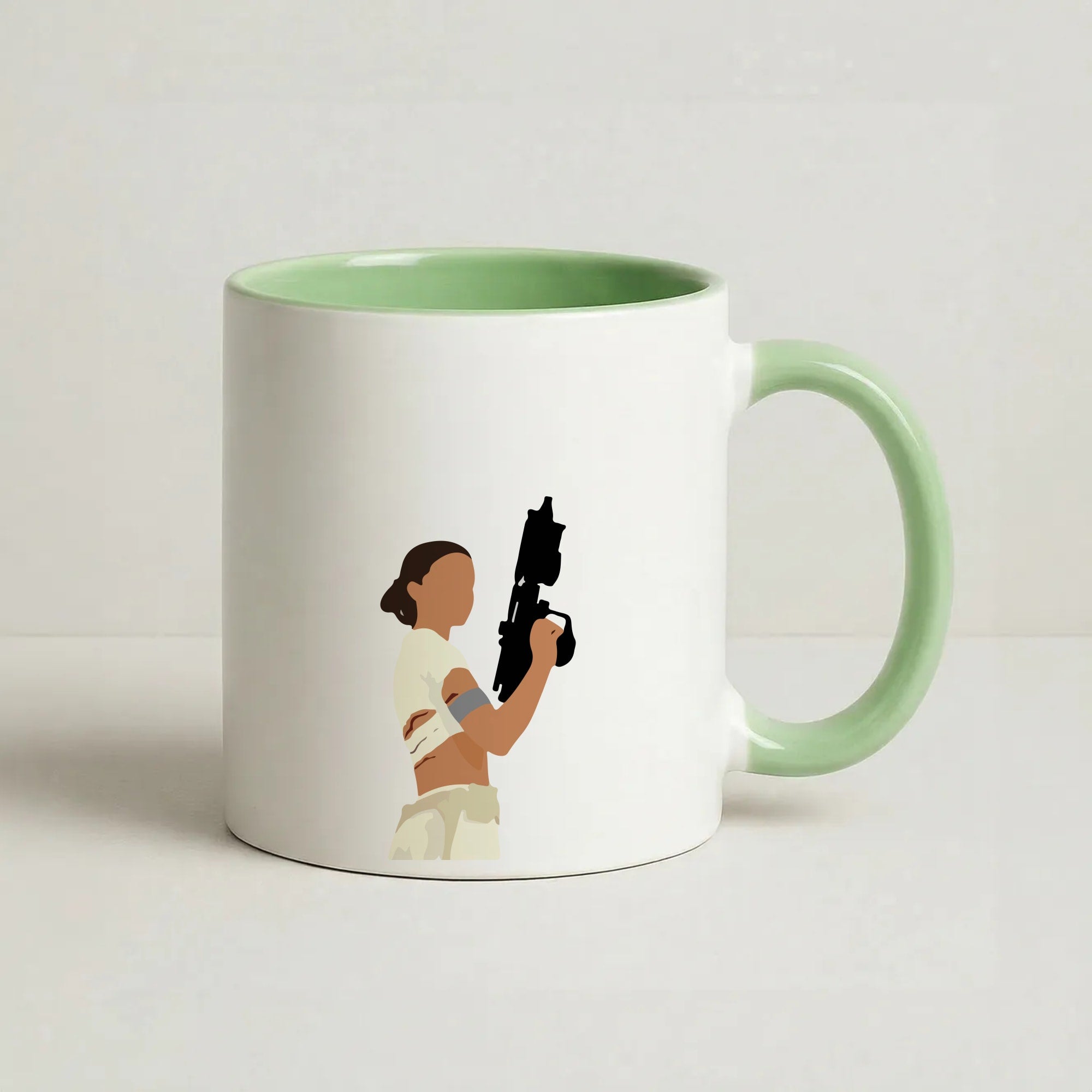 Leia With Gun Coffee Green Mug