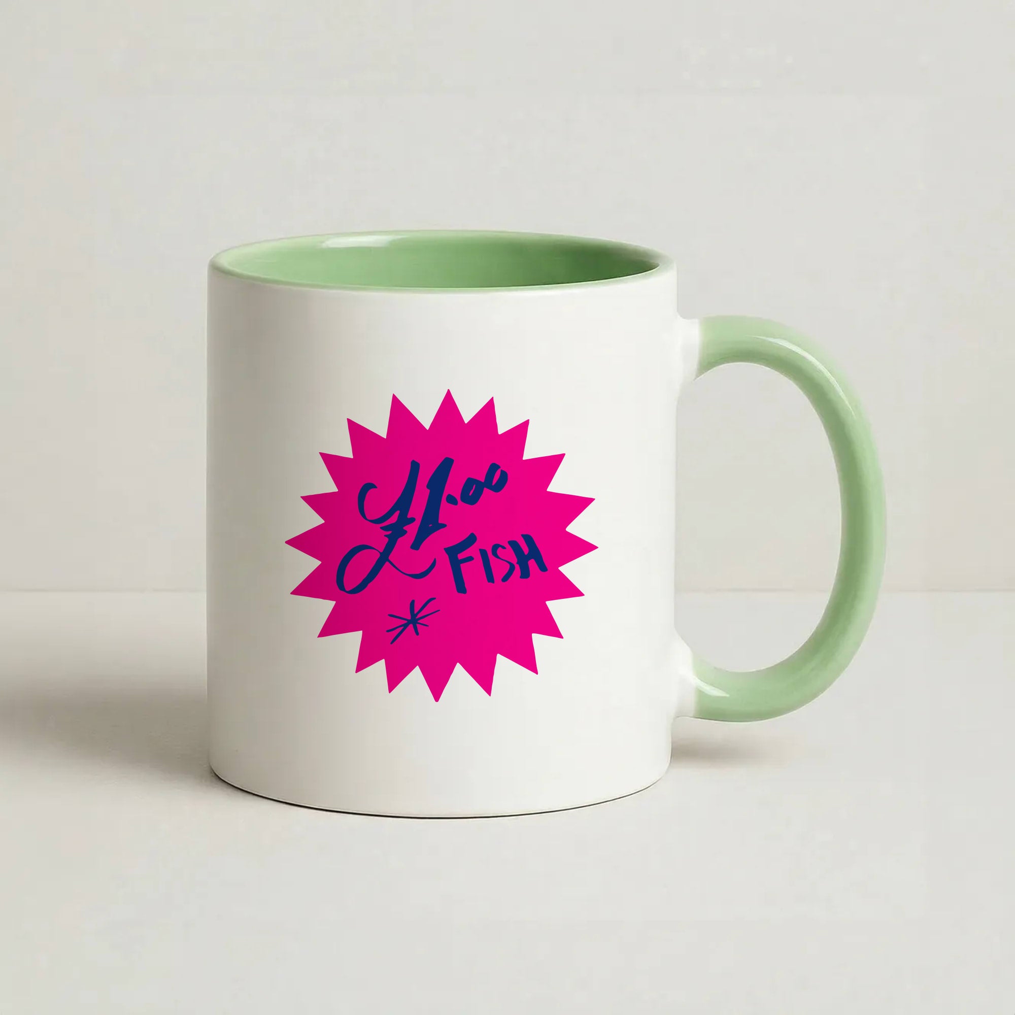 One Pound Fish - British Pop Culture Coffee Green Mug