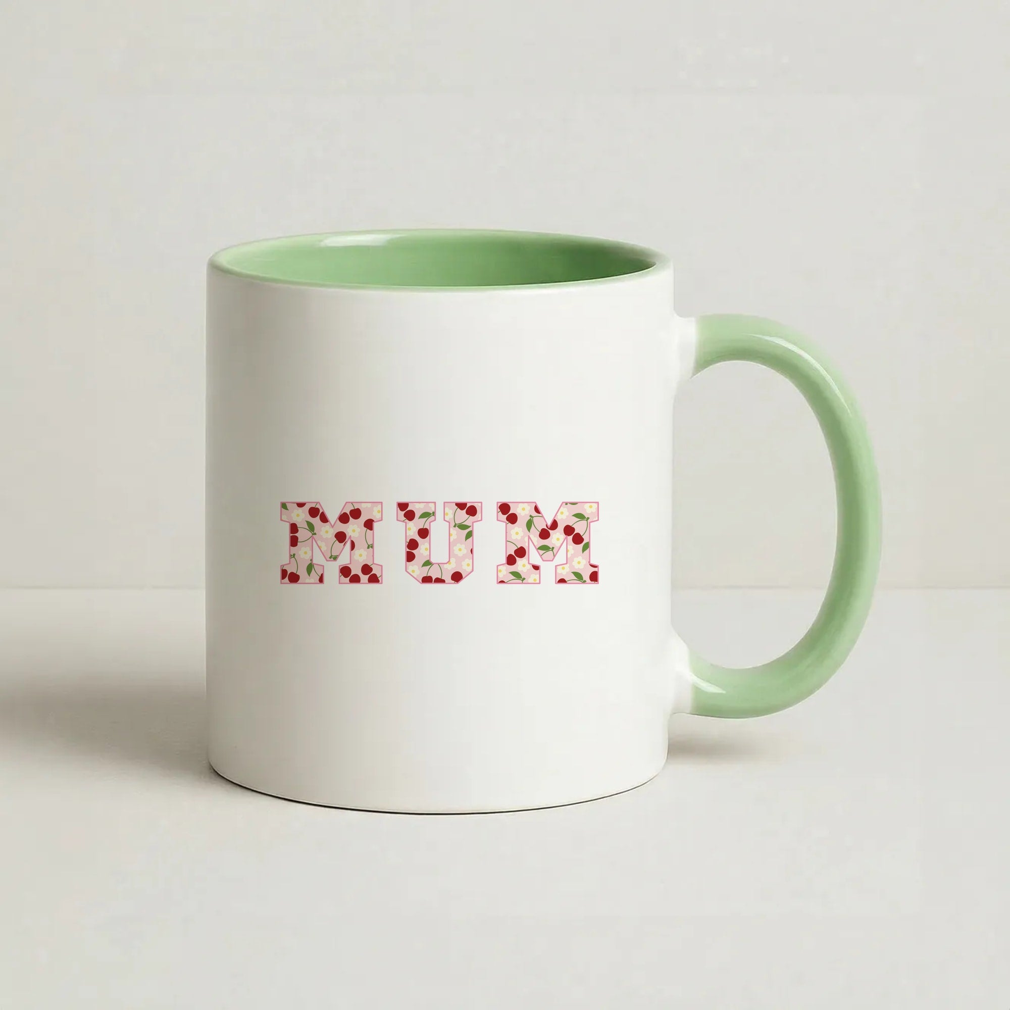 Floral Varsity Mum Coffee Green Mug