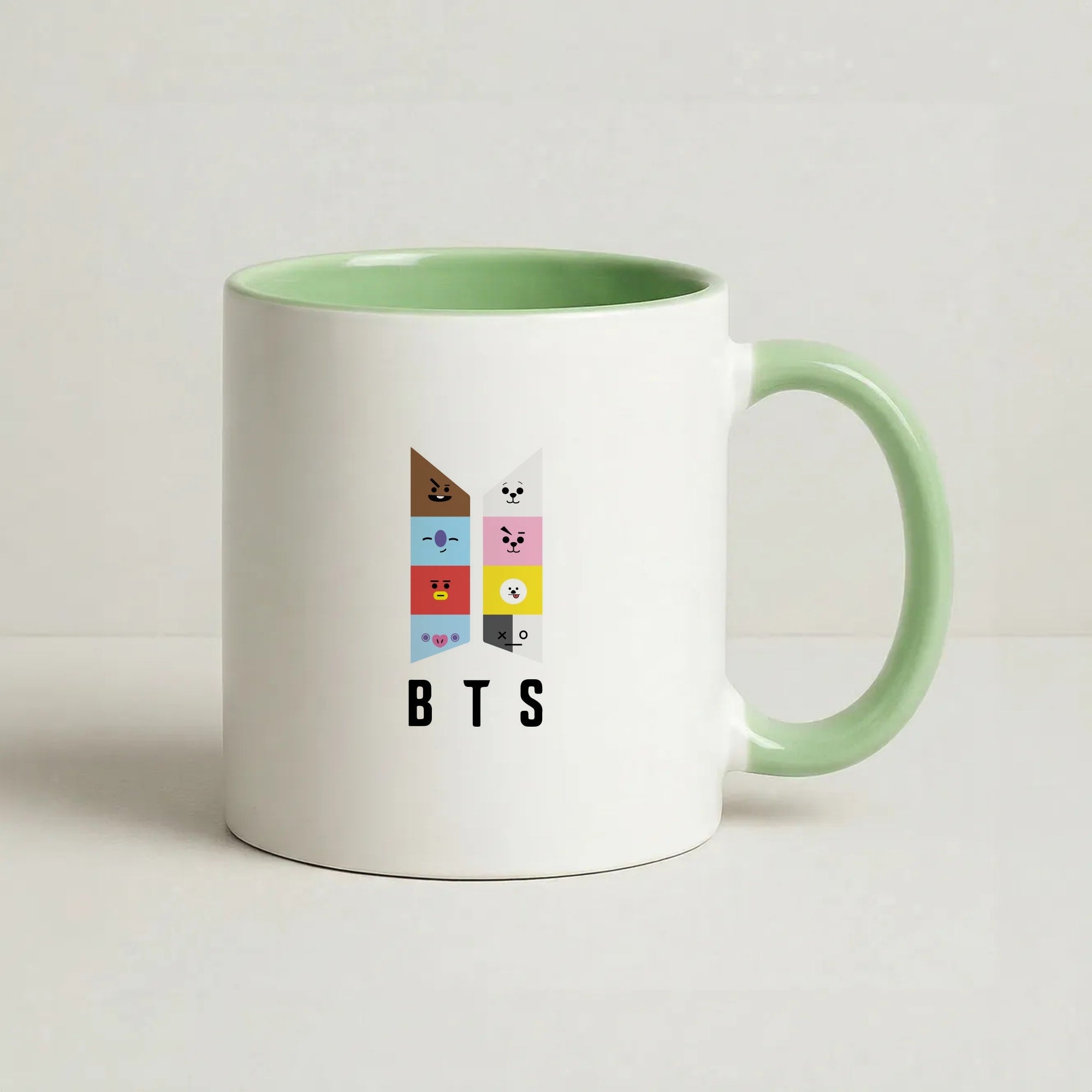 BT21 K-Pop Band Logo Coffee Green Mug