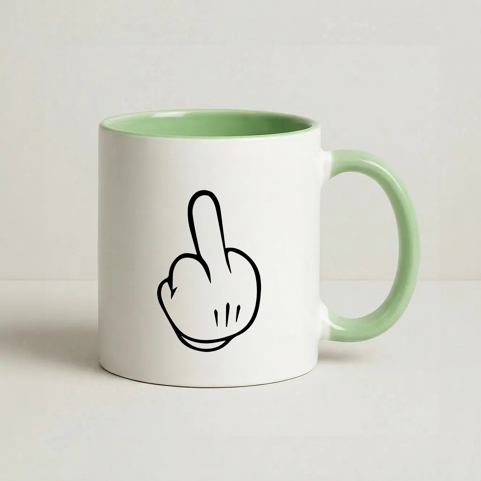 Fairytale Mouse Middle Finger Coffee Green Mug