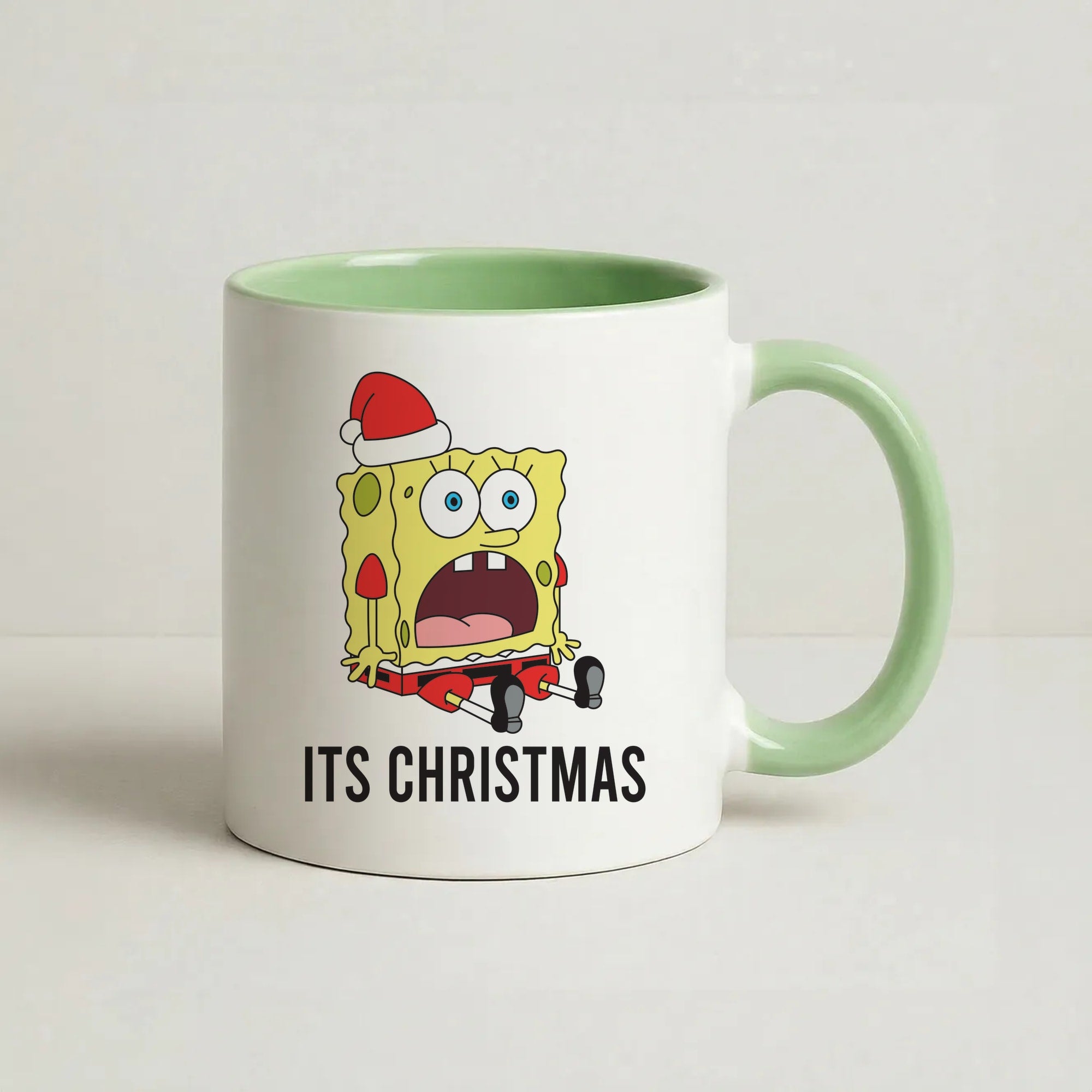 It's Christmas Cartoon Sponge Coffee Green Mug