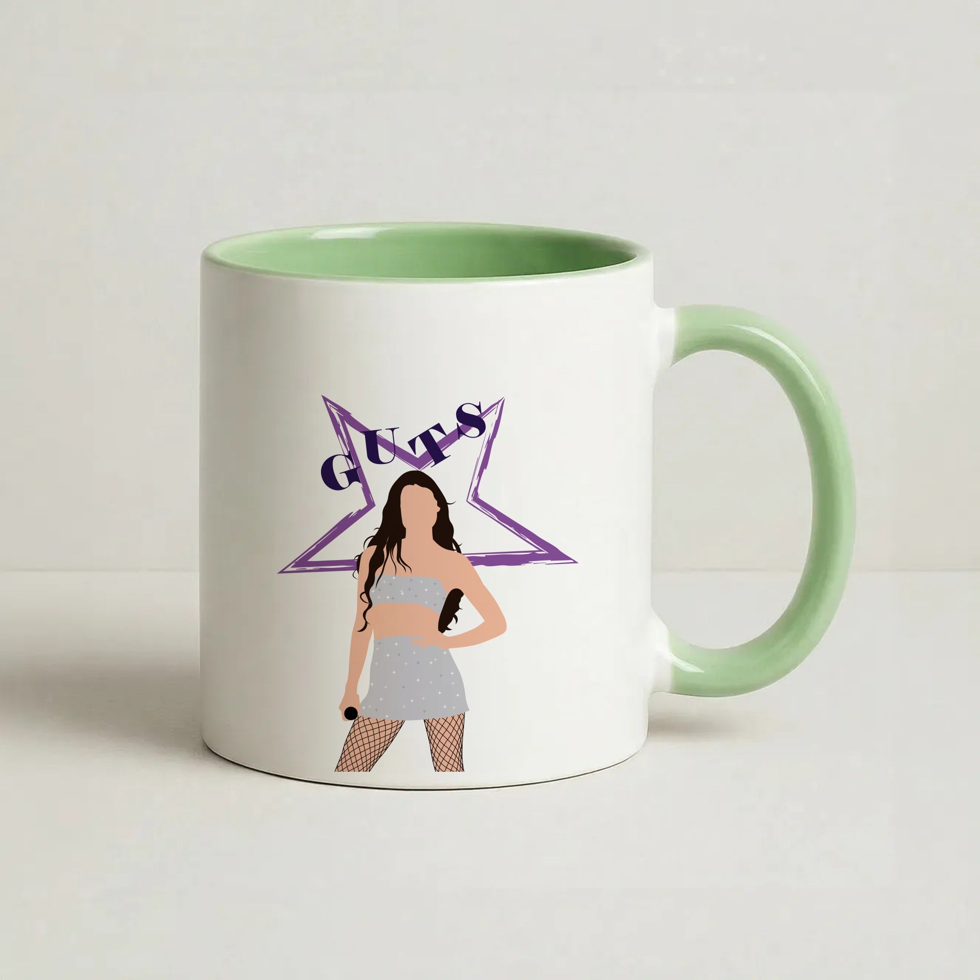 Dark Purple Olivia Coffee Green Mug