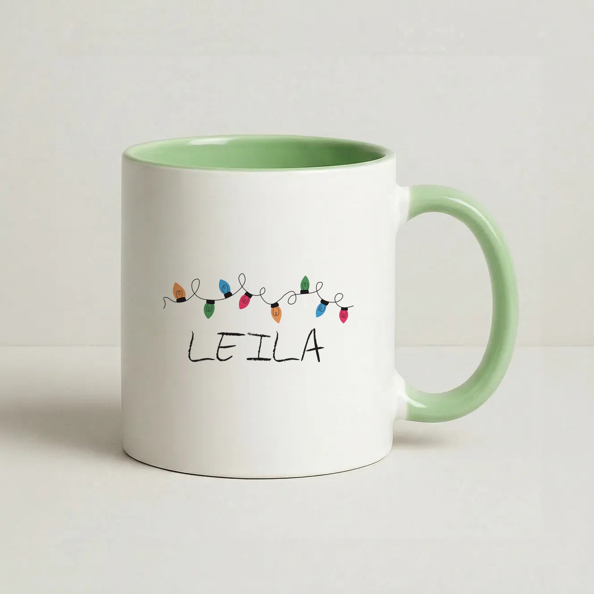 Fairy Lights - Personalised Stranger Coffee Green Mug