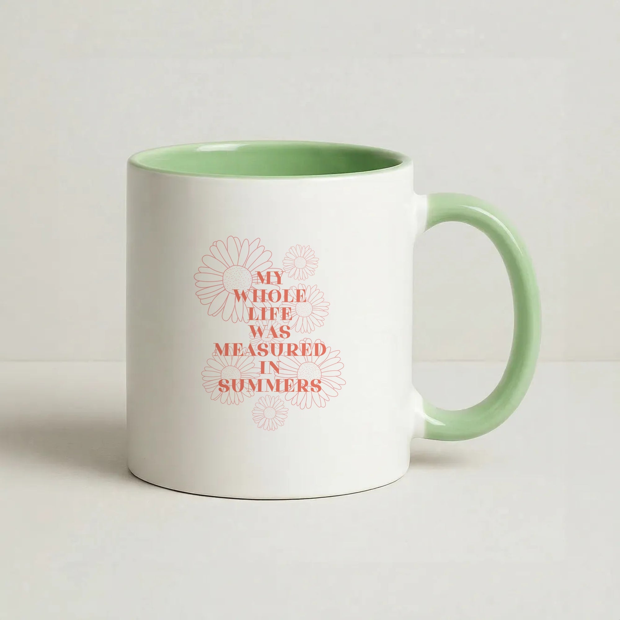 Dasies Quote Coffee Green Mug