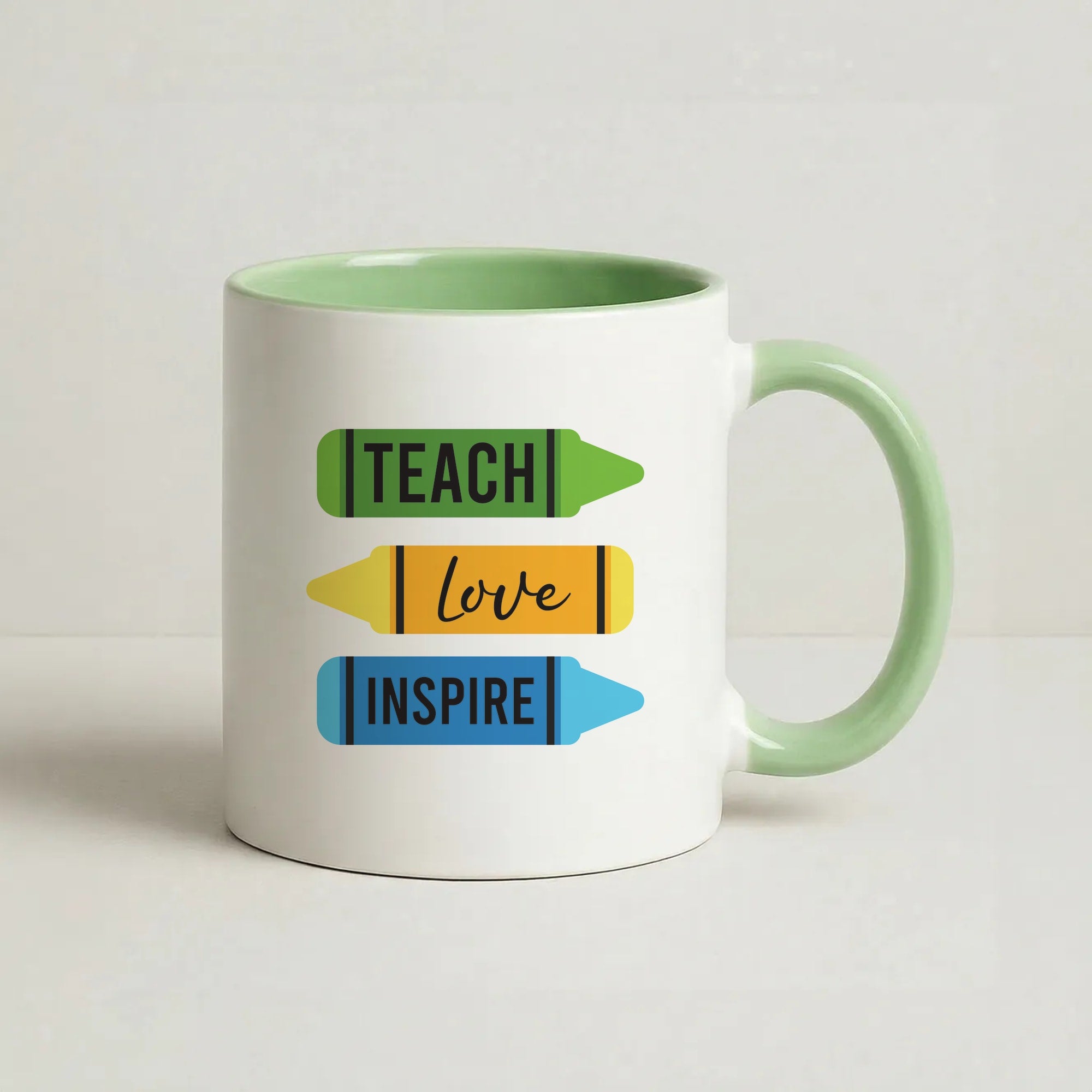 Teach, Love, Inspire Coffee Green Mug