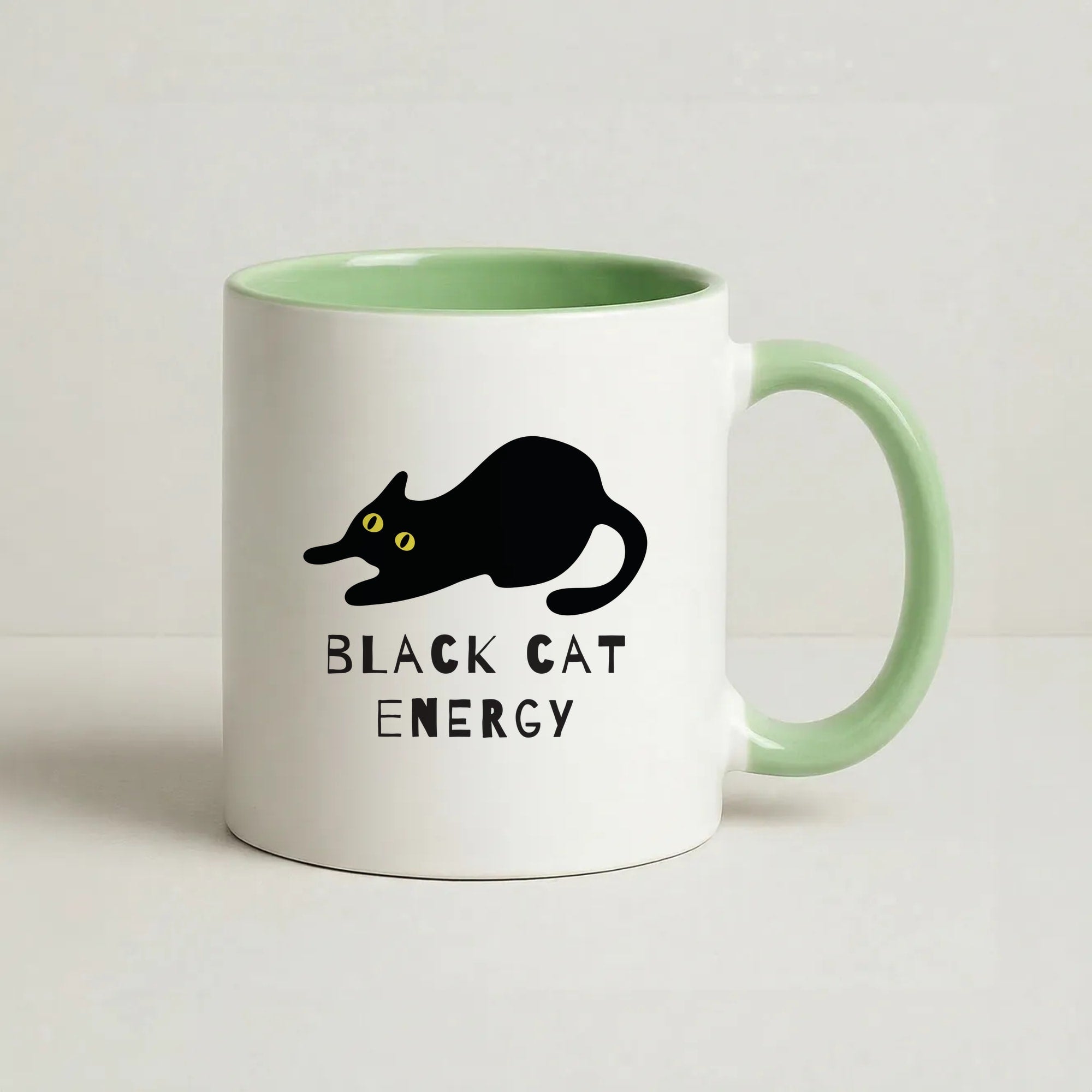 Black Cat Energy Coffee Green Mug