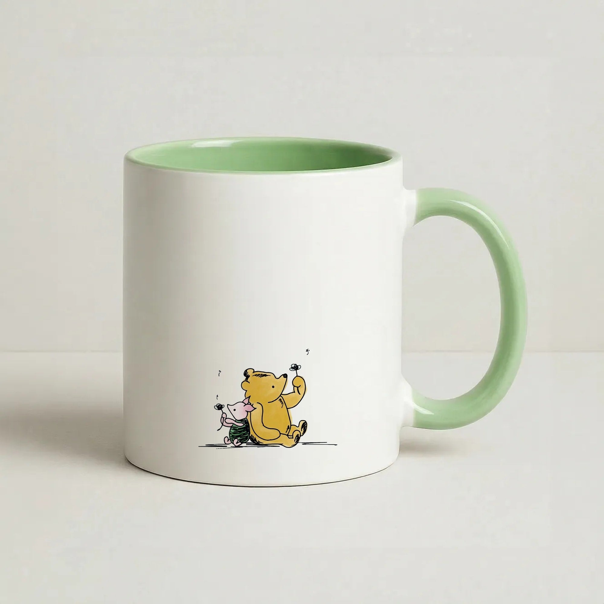 Winnie & Pig Coffee Green Mug