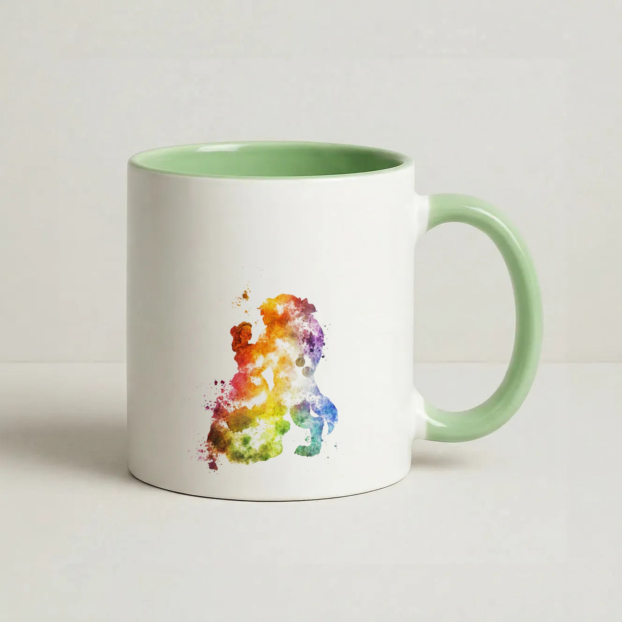 Watercolour Beauty Fairytale Coffee Green Mug