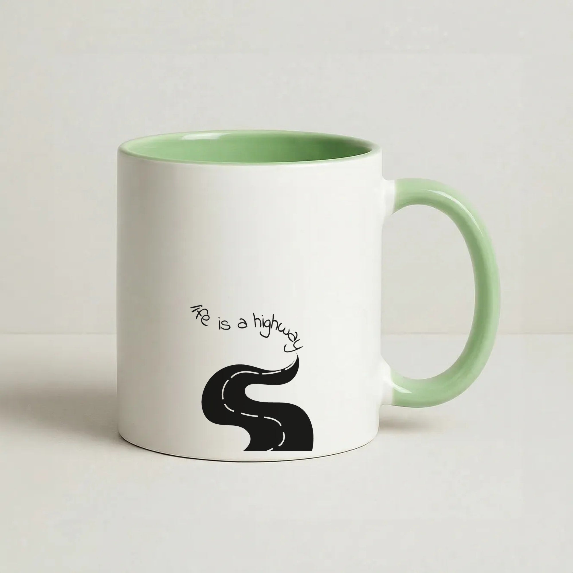 Life Is A Highway - Cars Coffee Green Mug