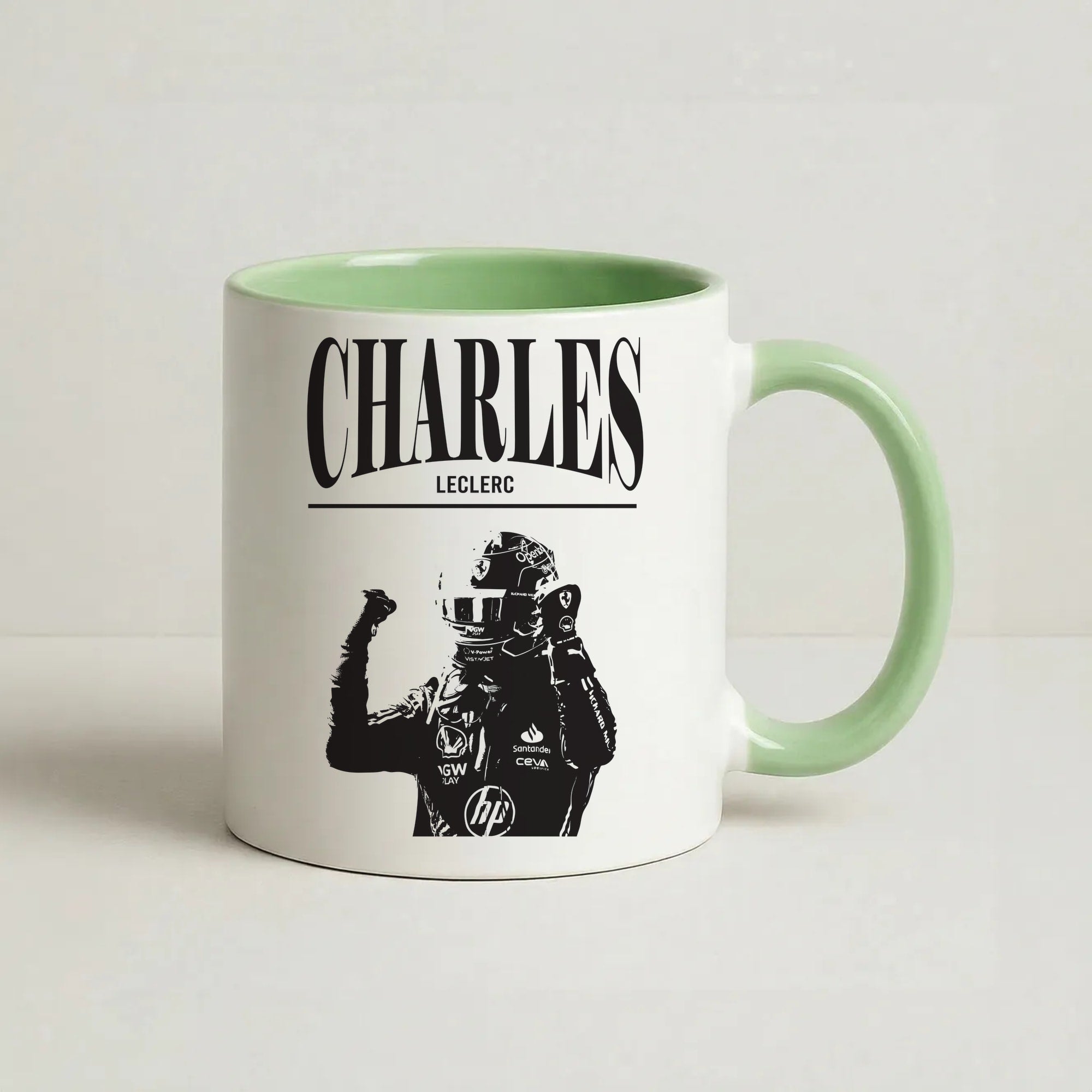 Charles Red And Gold Coffee Green Mug