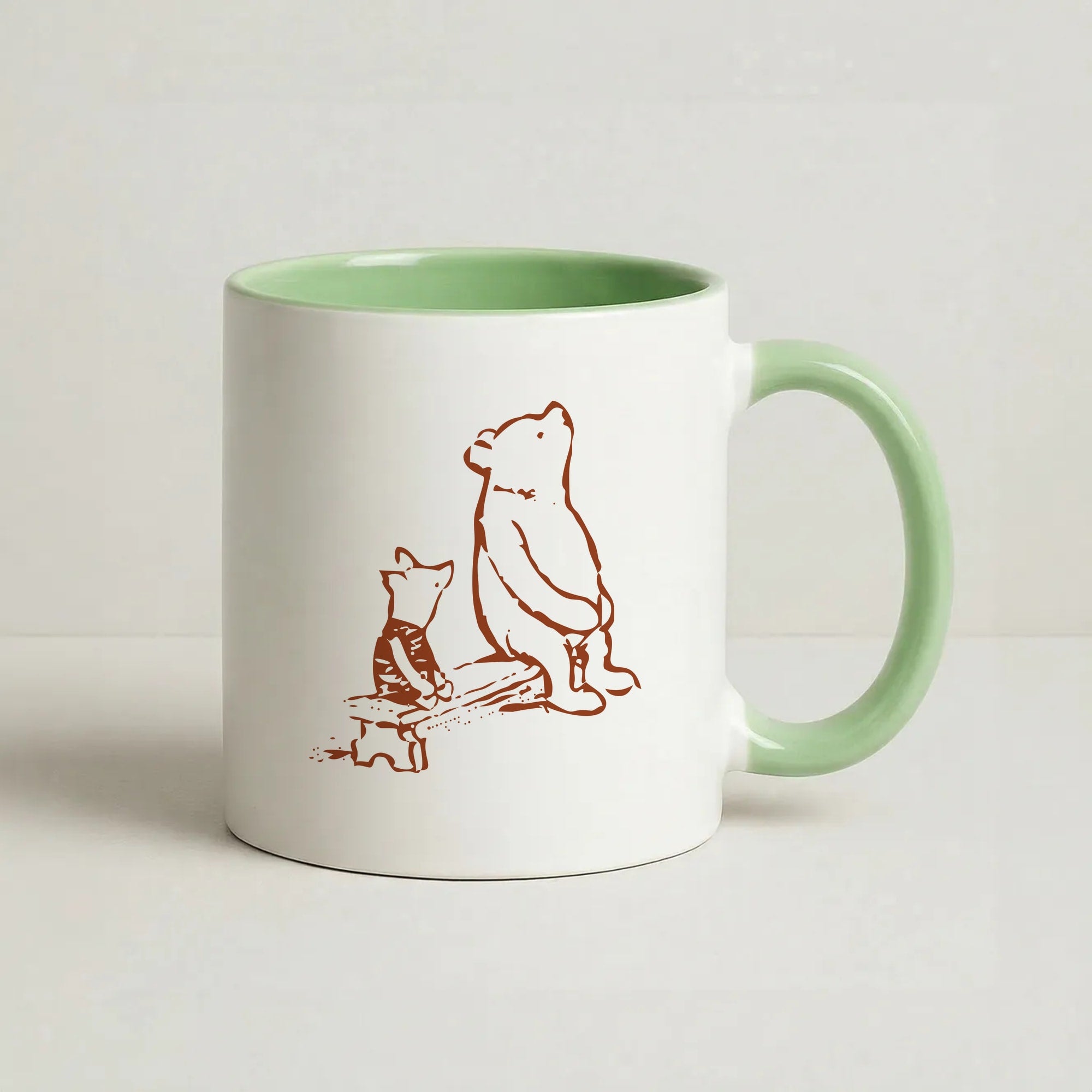 Winnie & Pig Coffee Green Mug
