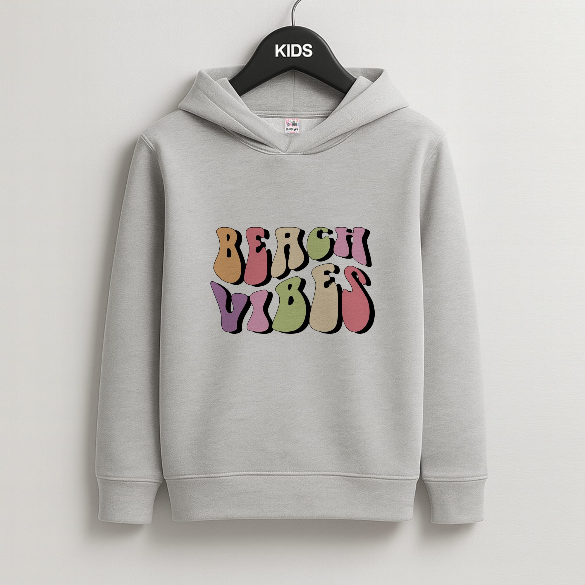 Pastel Beach Vibes Kids Grey Hoodie