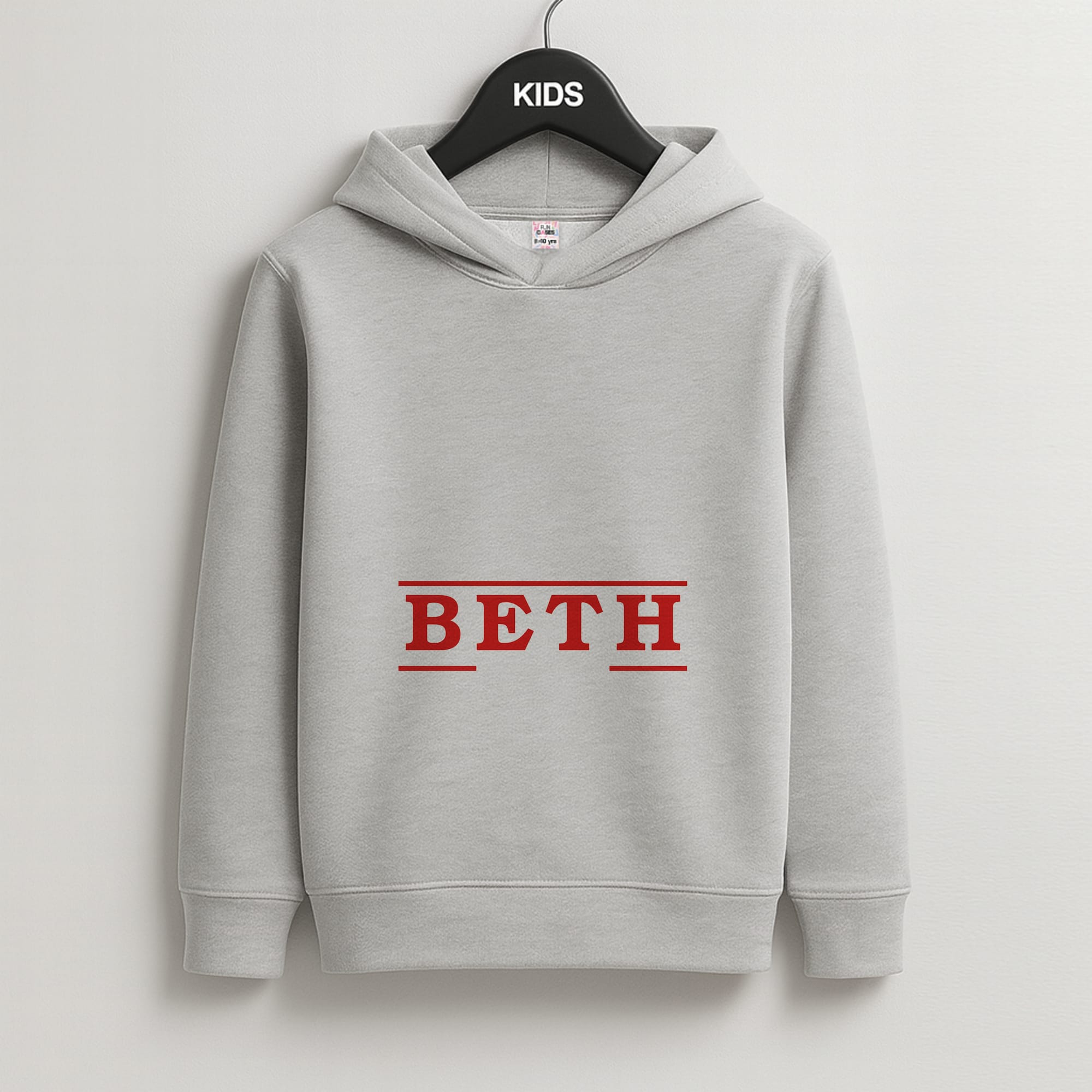 Title - Personalised Stranger Kids Grey Hoodie