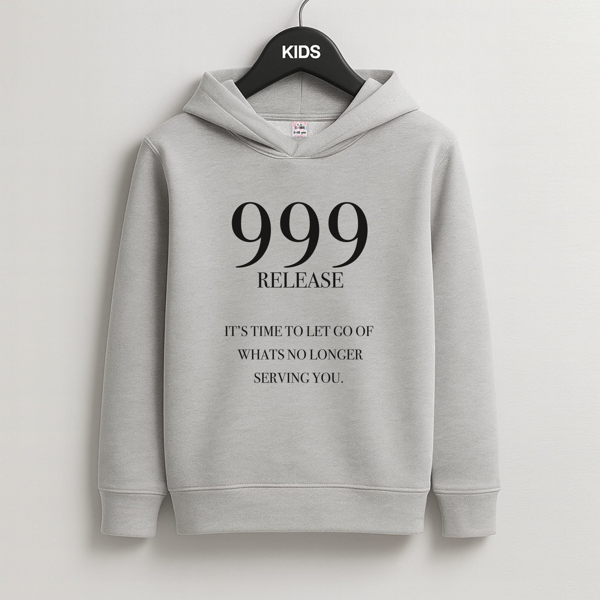 999 - Angel Numbers Kids Grey Hoodie