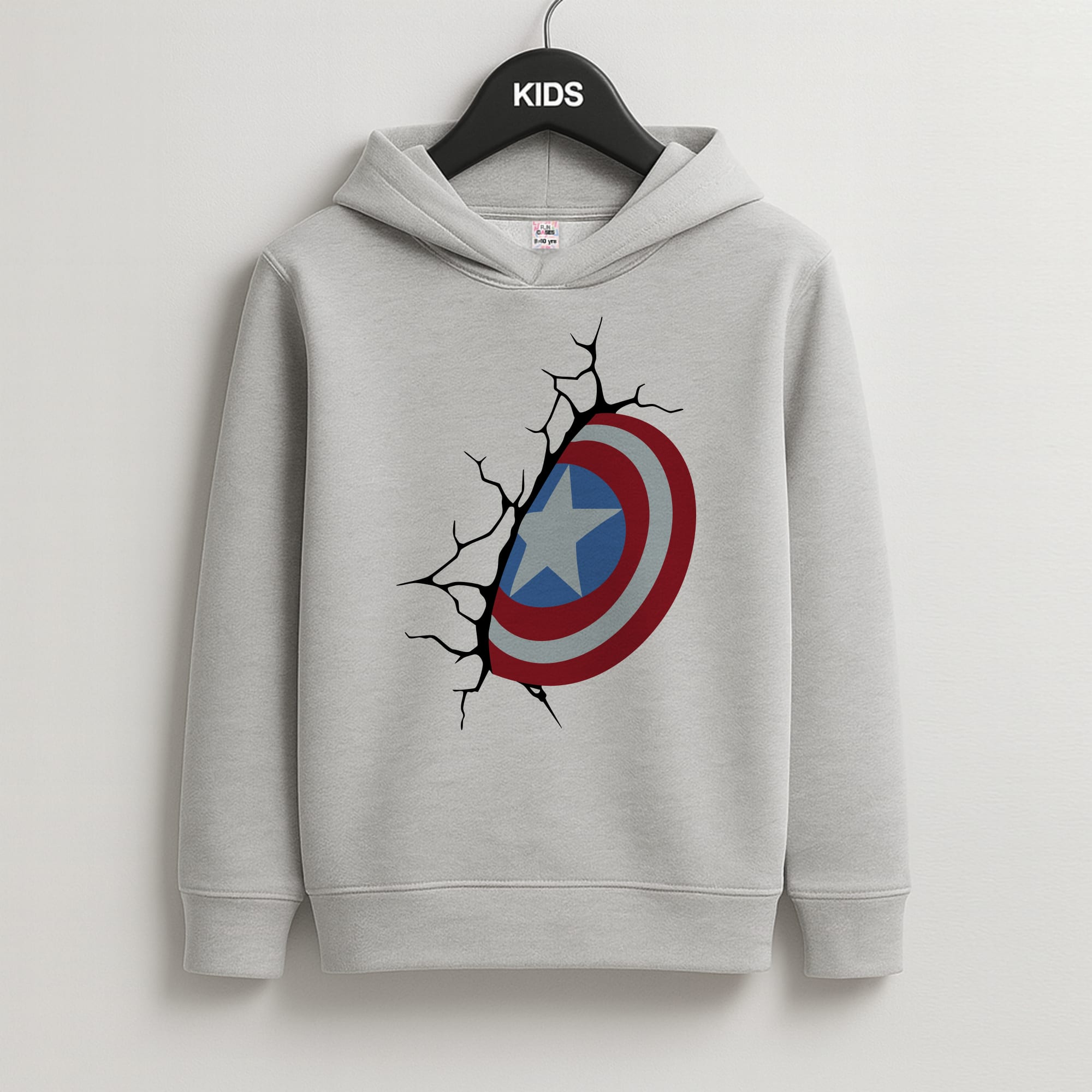 Shield Break Kids Grey Hoodie