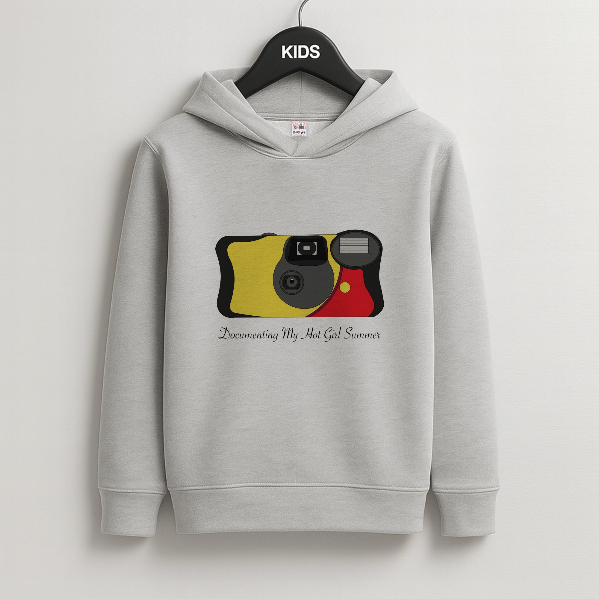 Documenting My Hot Girl Summer Camera Kids Grey Hoodie