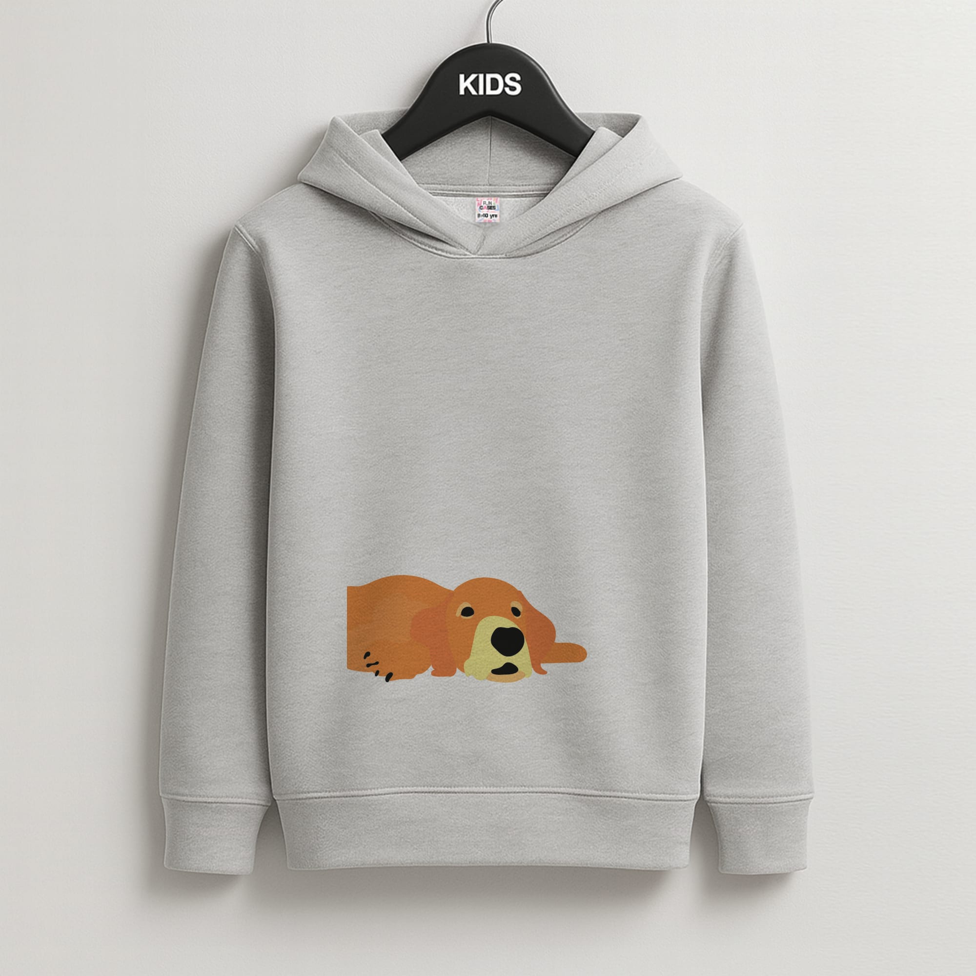 Laying and chilling - Dog Patterns Kids Grey Hoodie