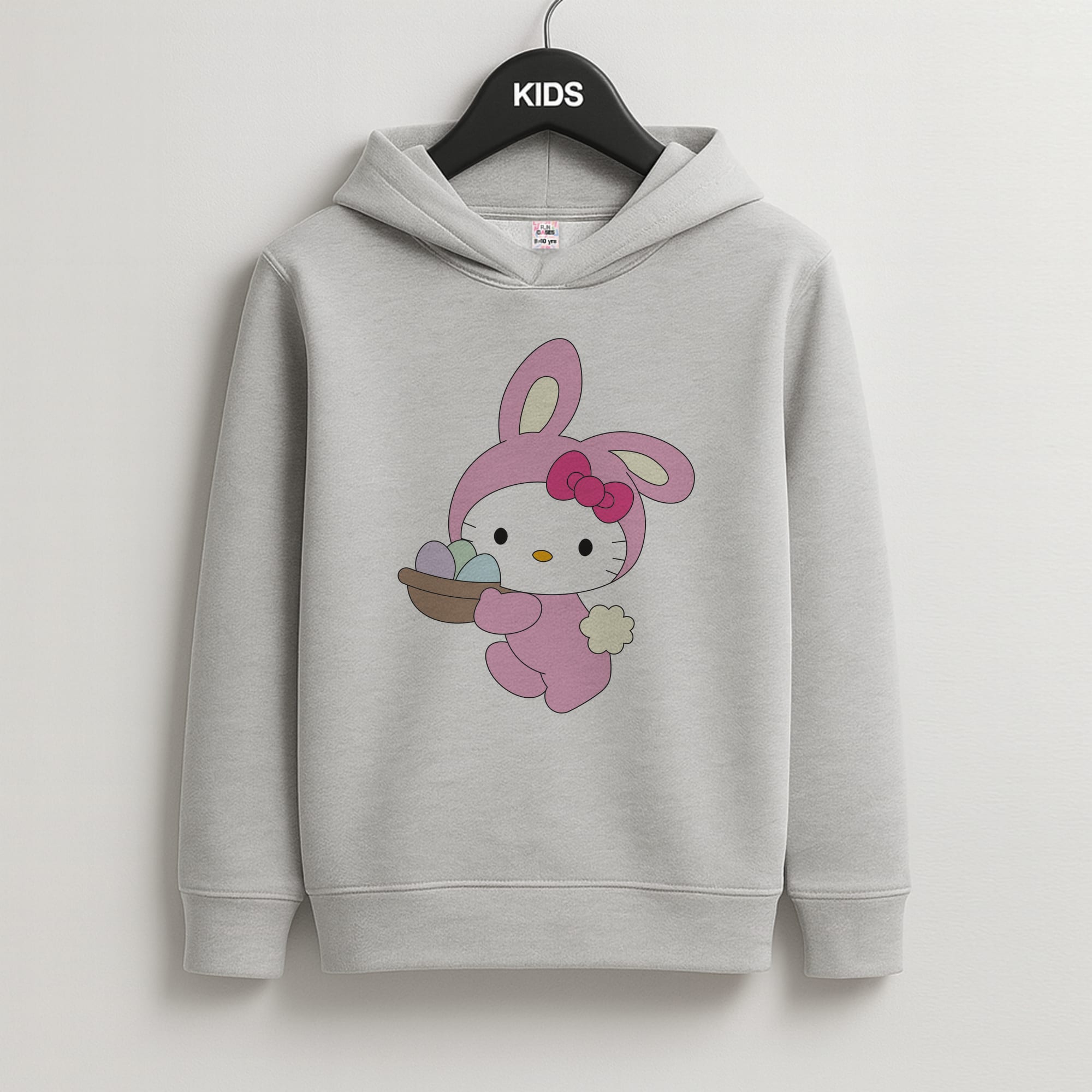 Cute Bunny 2025 Kids Grey Hoodie