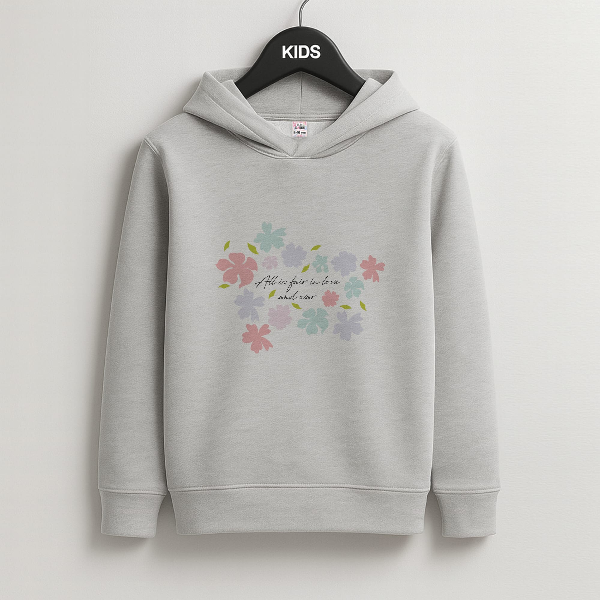 All Is Fair In Love And War Kids Grey Hoodie