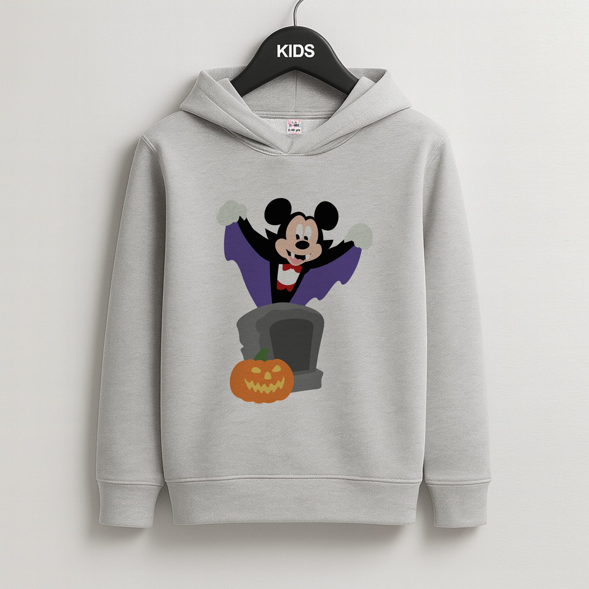 Vampire Mouse Halloween Kids Grey Hoodie