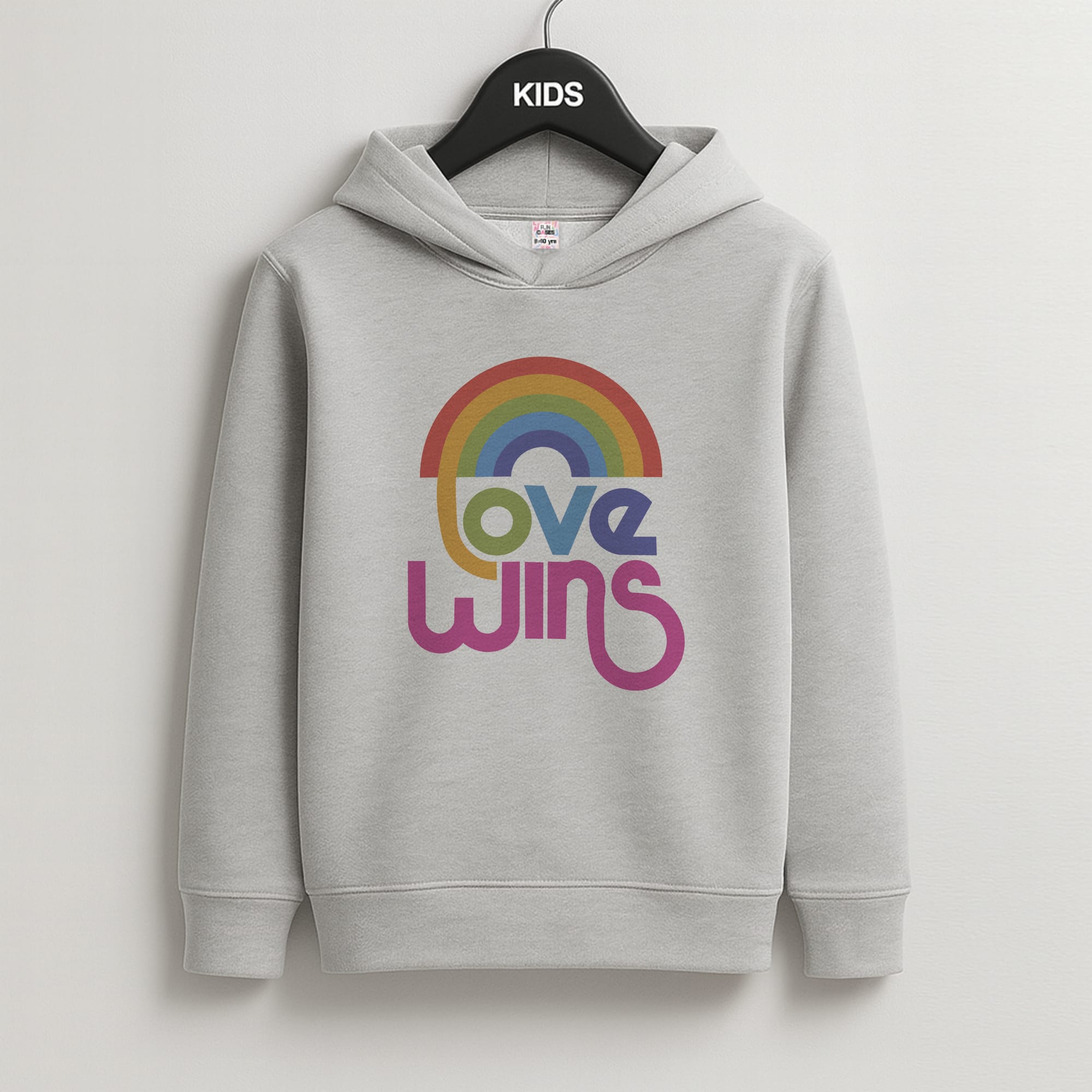 Love Wins - Pride Kids Grey Hoodie