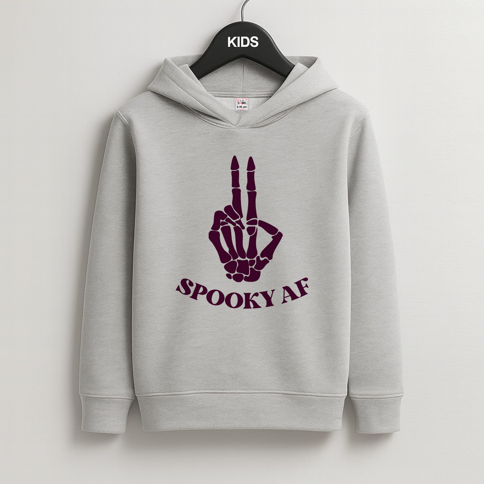 Spooky AF Kids Grey Hoodie