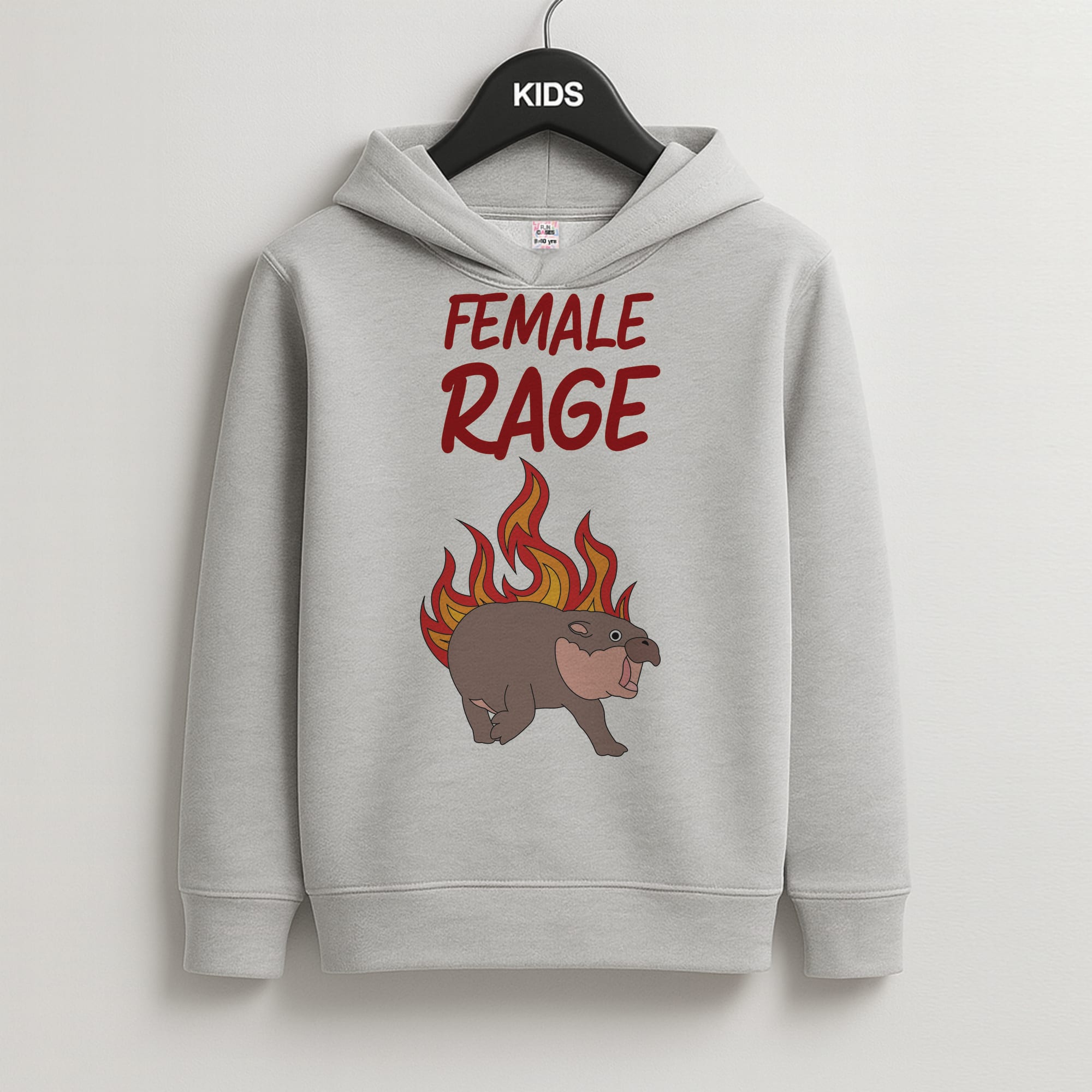 Female Rage Kids Grey Hoodie