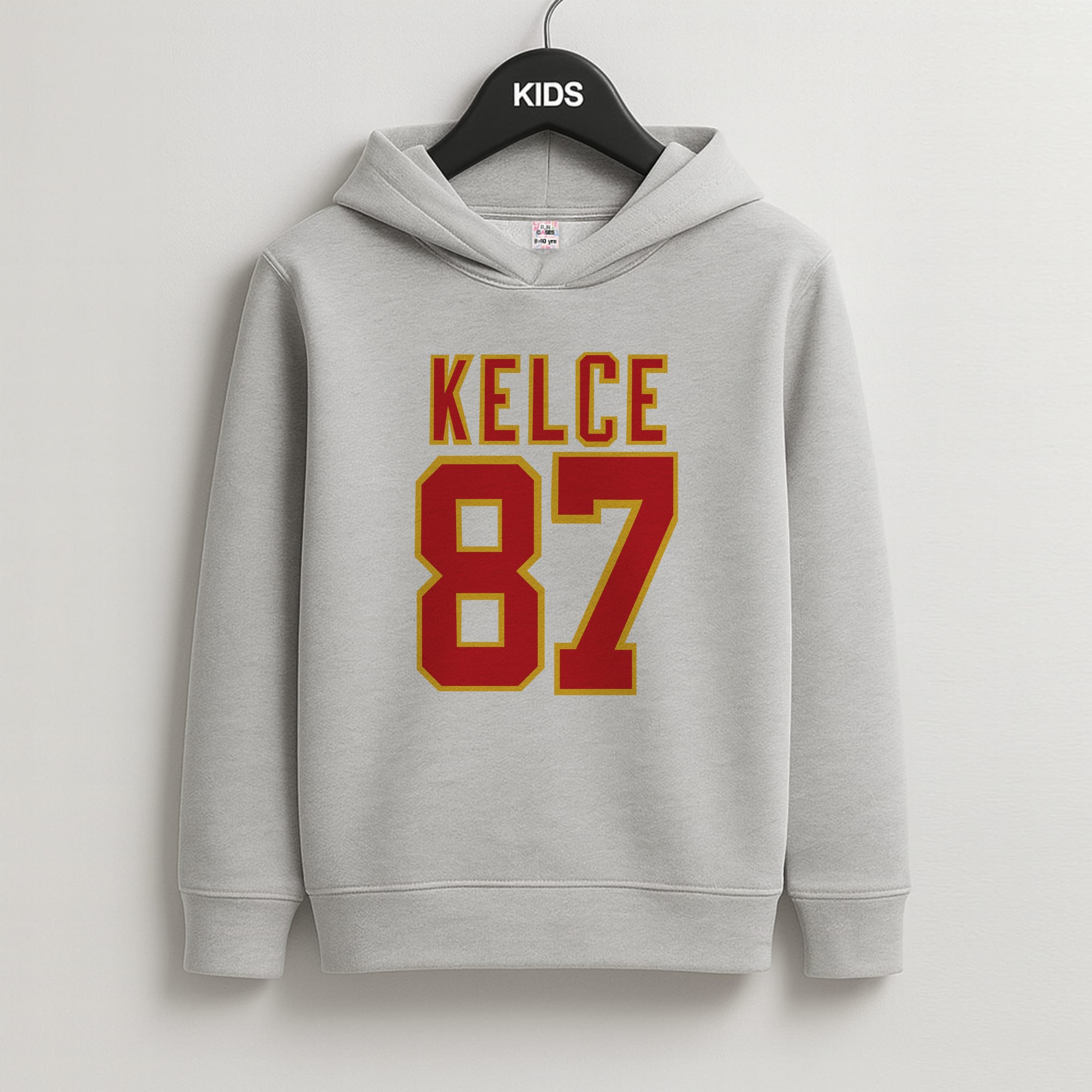 Kelce 87 - Travis Kids Grey Hoodie