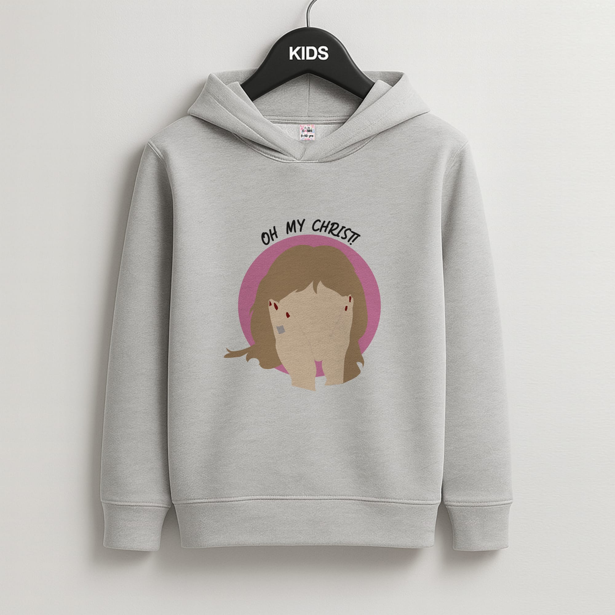 Oh My Christ! Kids Grey Hoodie