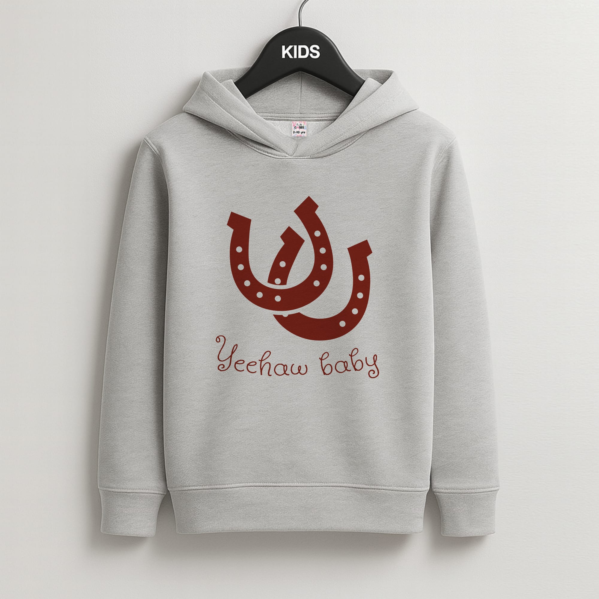 Yee-Haw Baby Kids Grey Hoodie