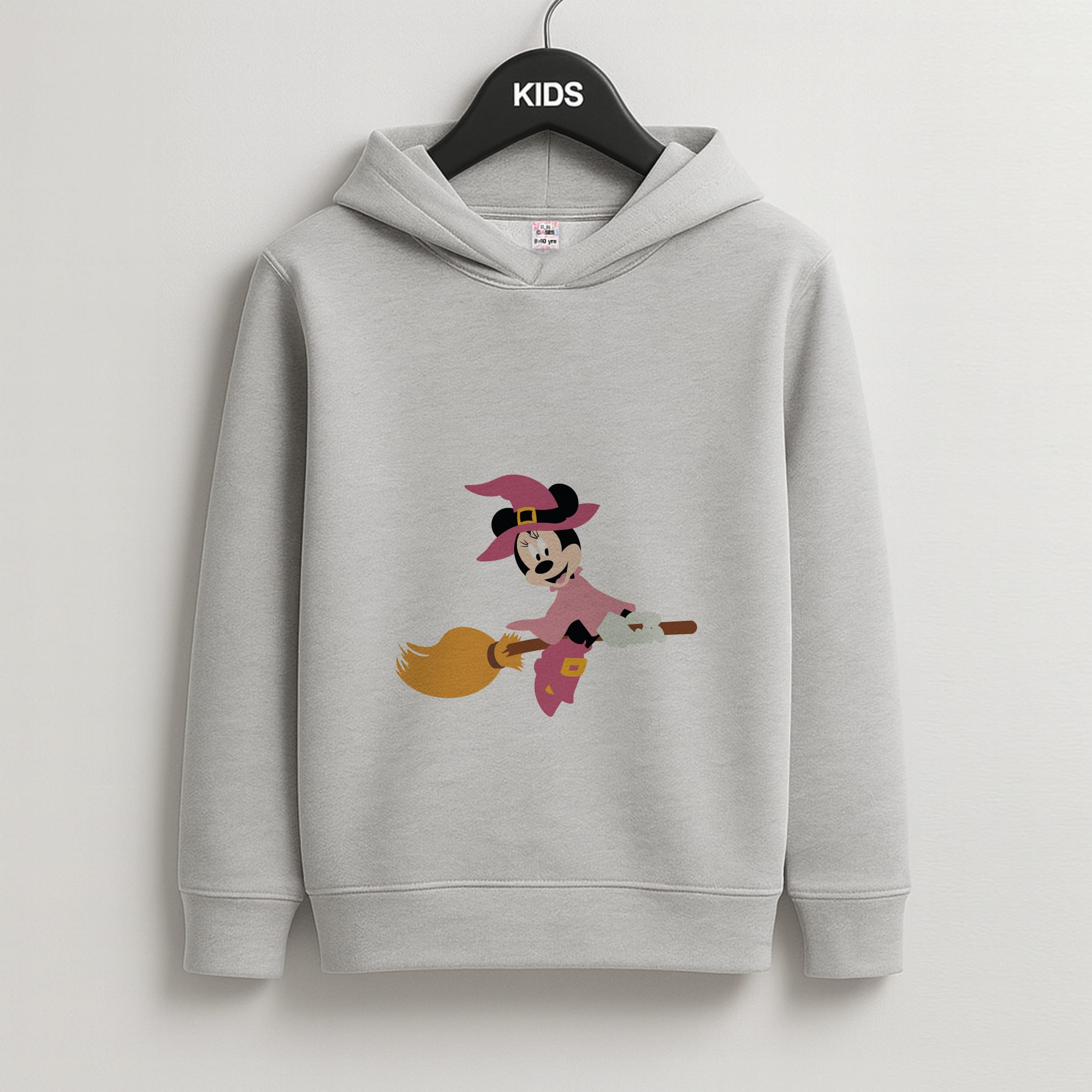 Witch Female Mouse Halloween Kids Grey Hoodie
