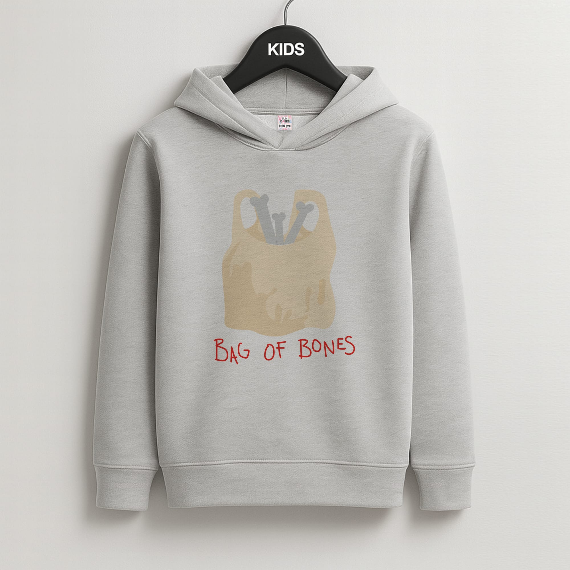 Bag Of Bones - Halloween Kids Grey Hoodie