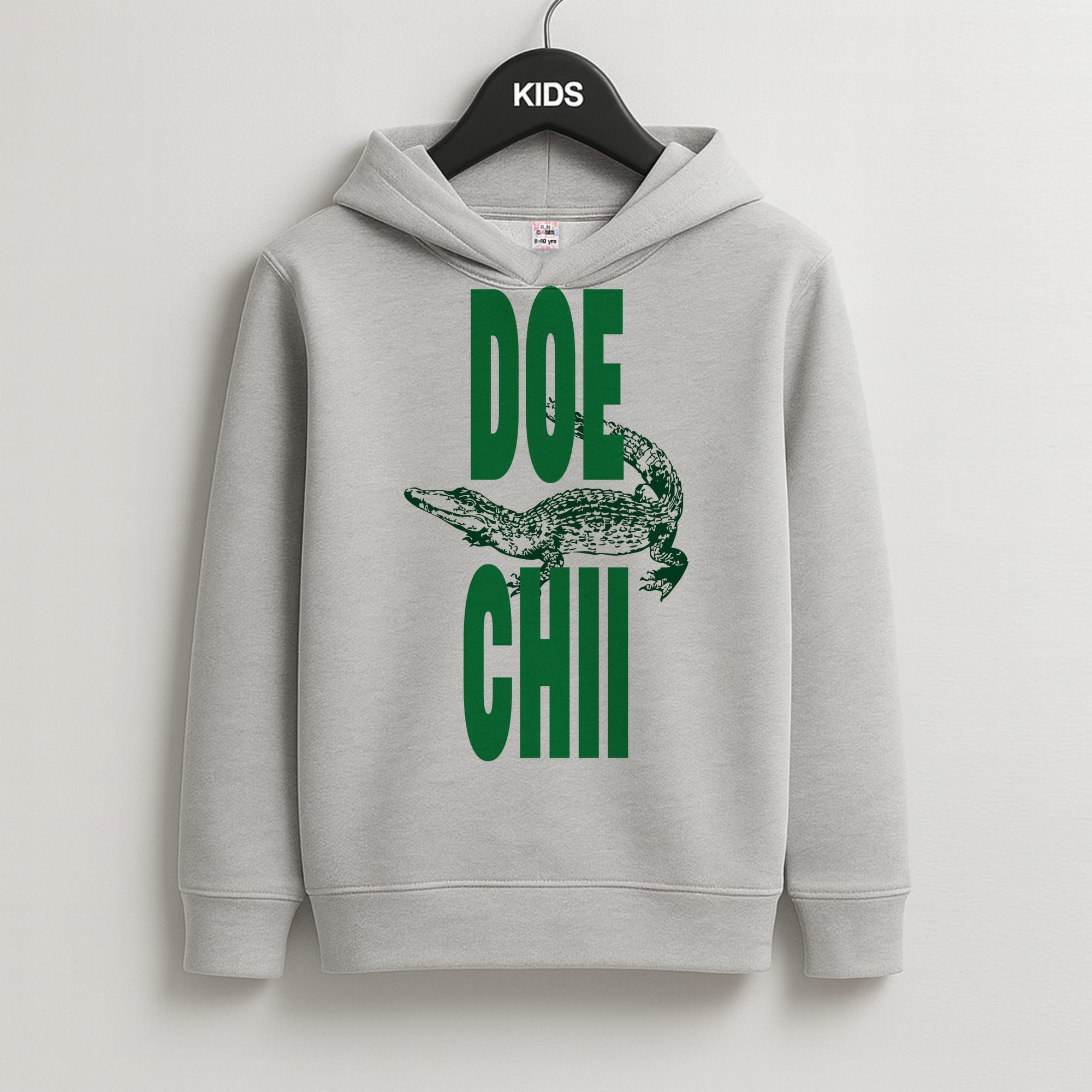 Rapper Alligator Print Kids Grey Hoodie