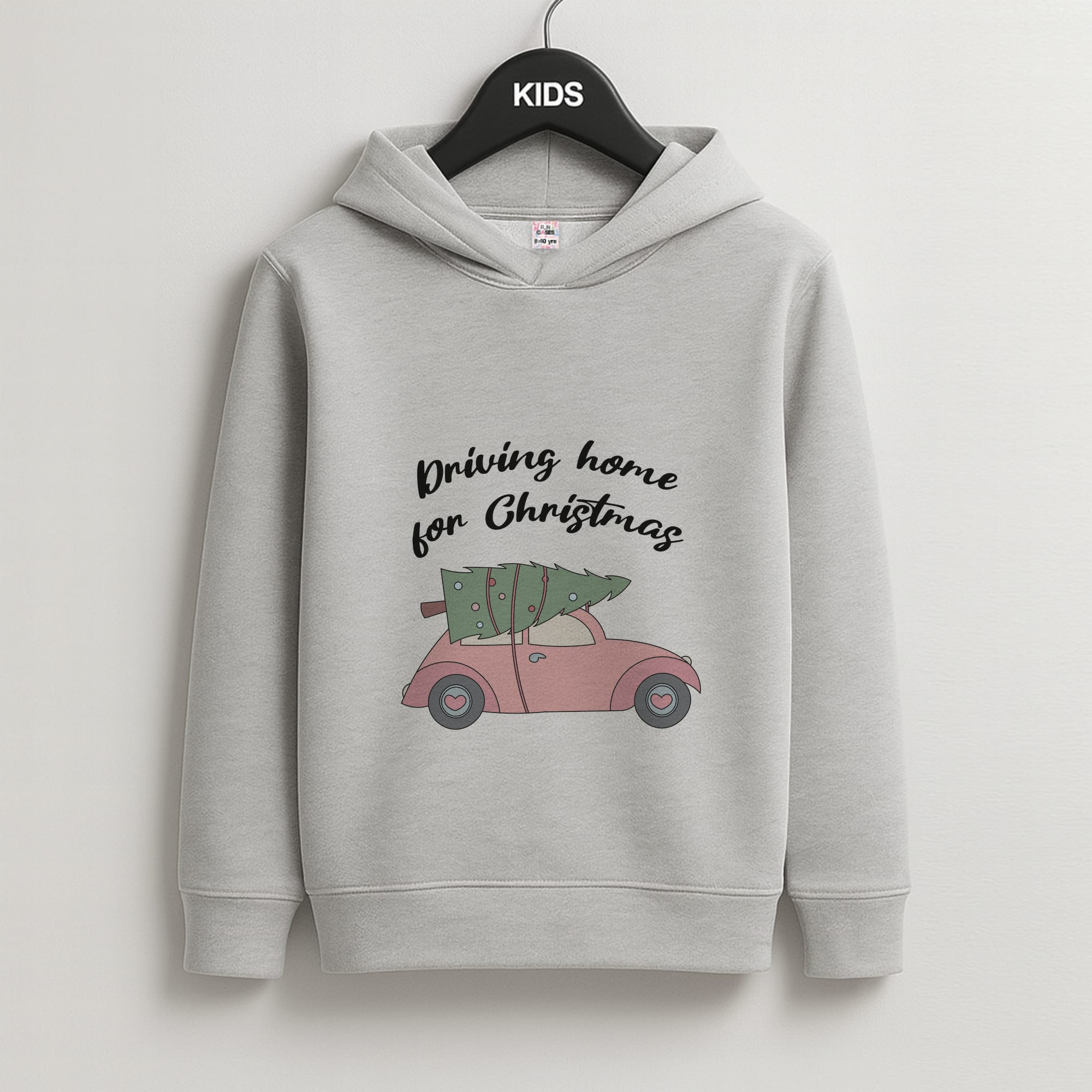 Driving Home For Christmas - Christmas Songs Kids Grey Hoodie