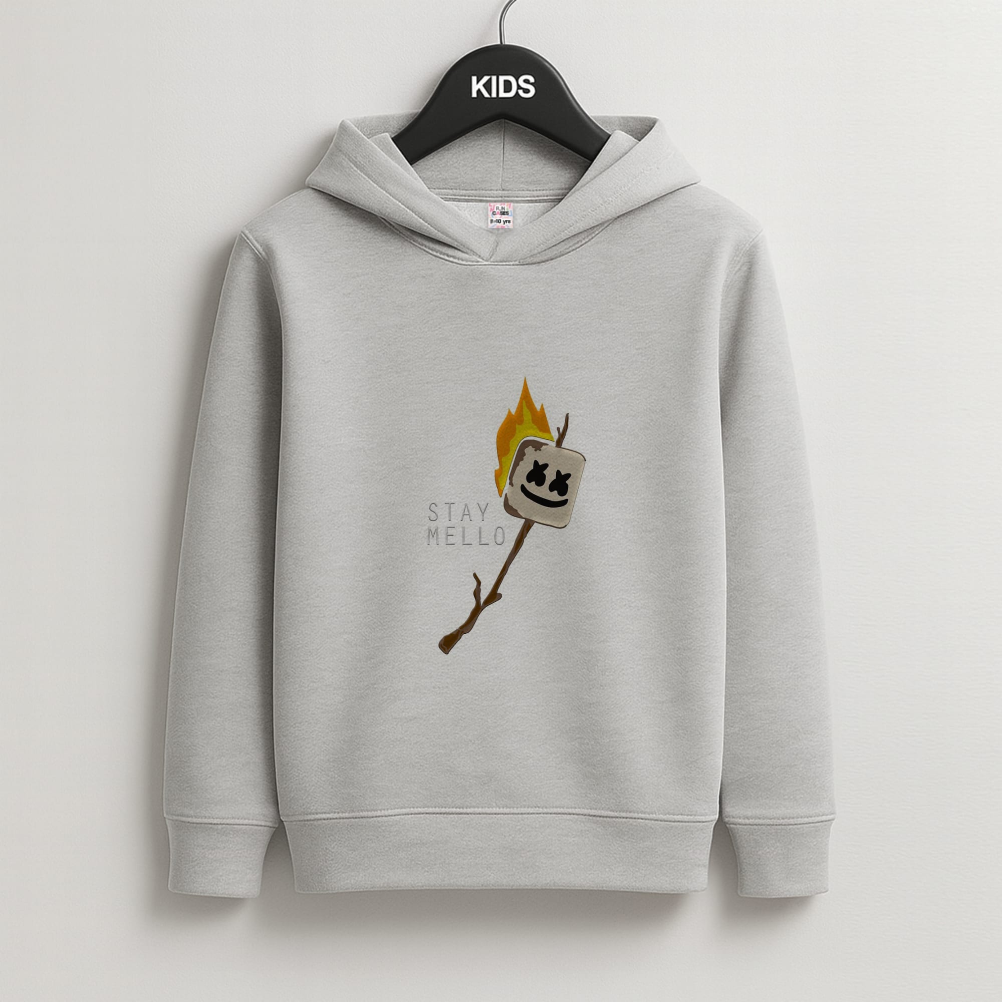 Stay Mello White Helmet DJw - White Helmet DJ Kids Grey Hoodie