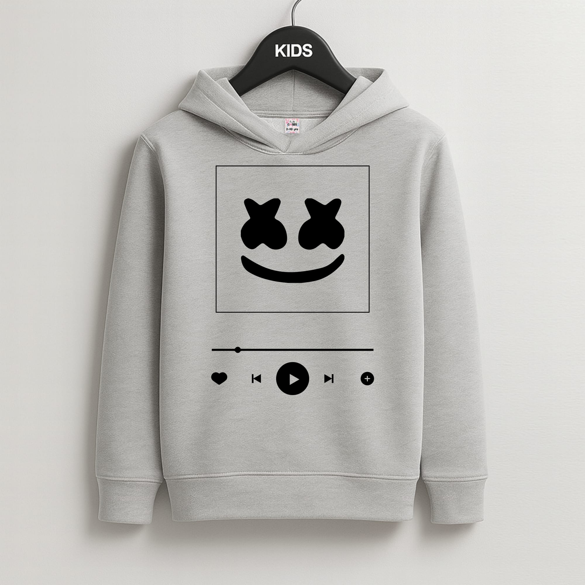 Helmet DJ Album Cover Kids Grey Hoodie