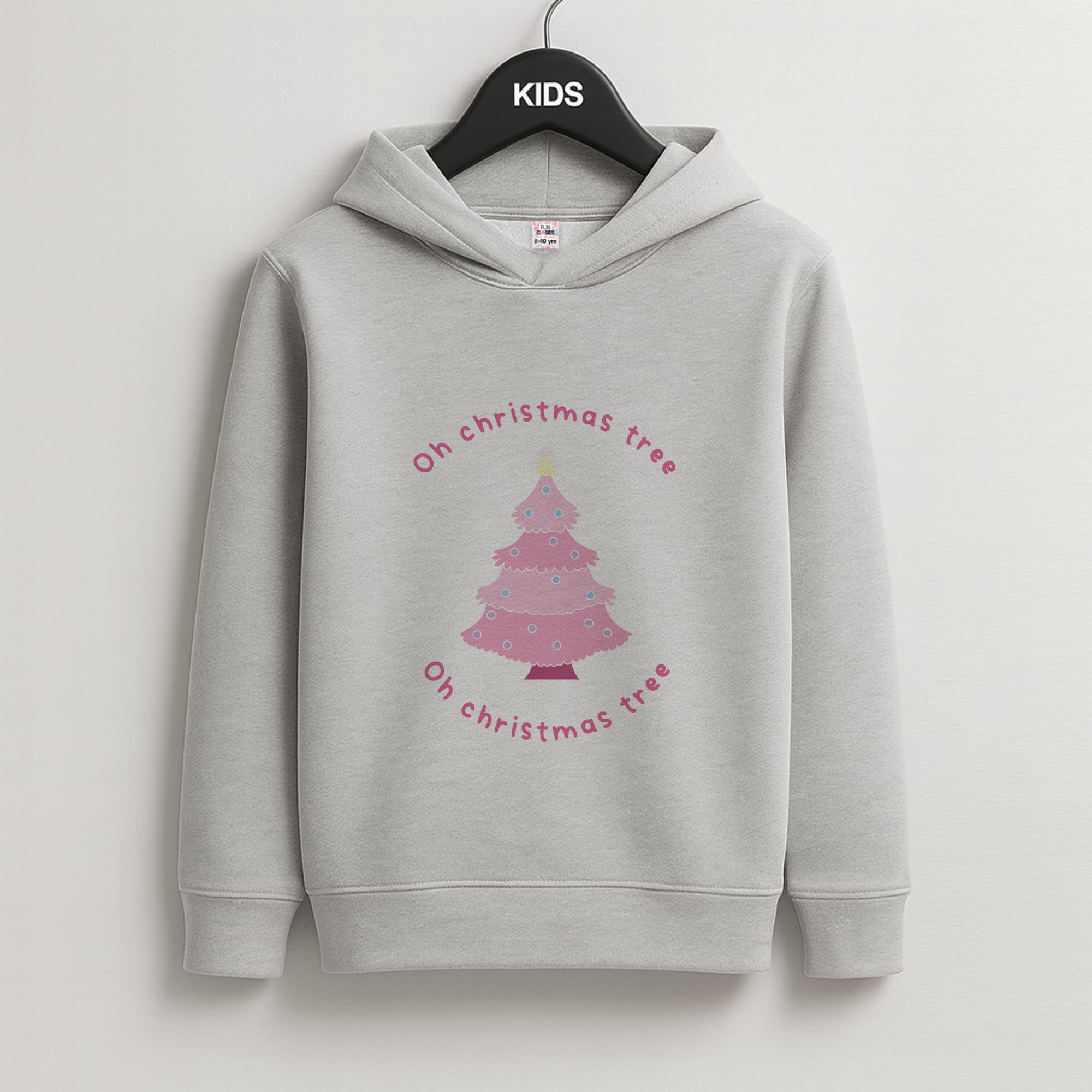Oh Christmas Tree - Christmas Songs Kids Grey Hoodie