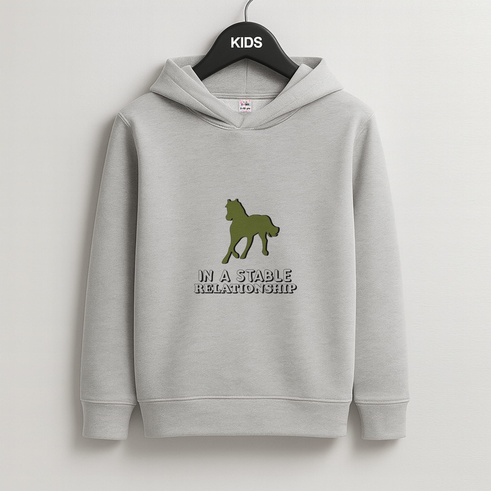 In A Stable Relationship - Horses Kids Grey Hoodie