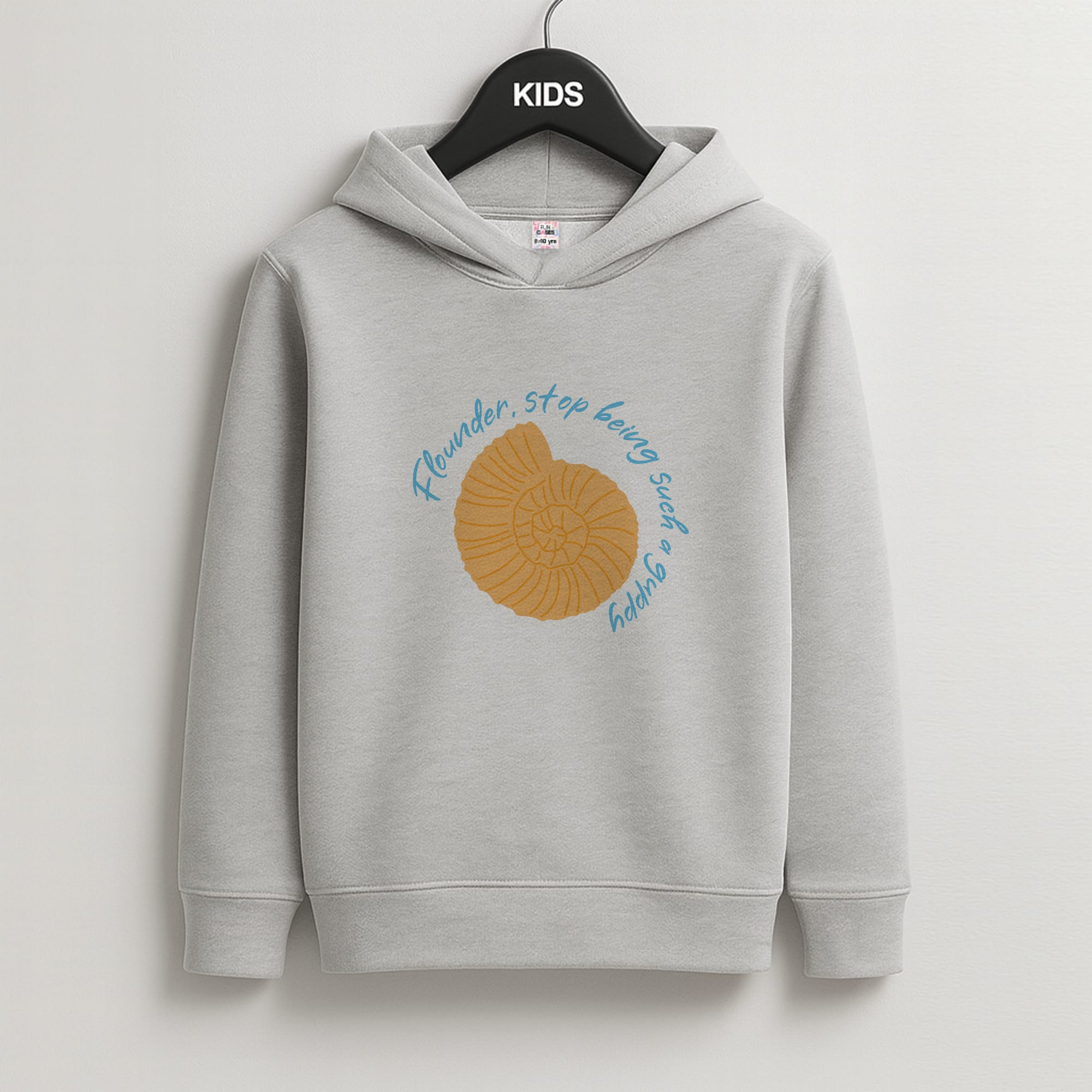 Flounder - The Little Mermaid Kids Grey Hoodie