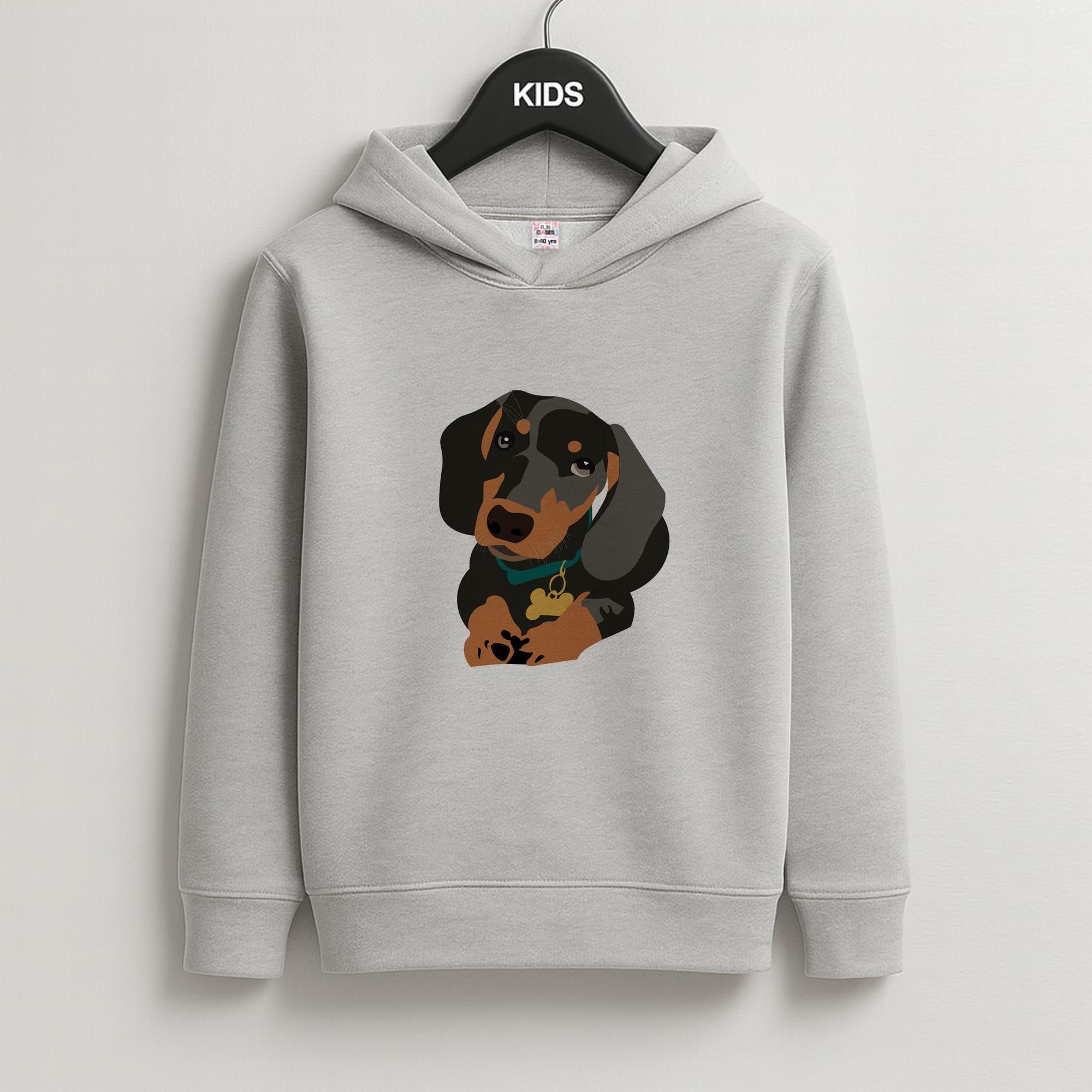 Black & brown - Dachshunds Kids Grey Hoodie