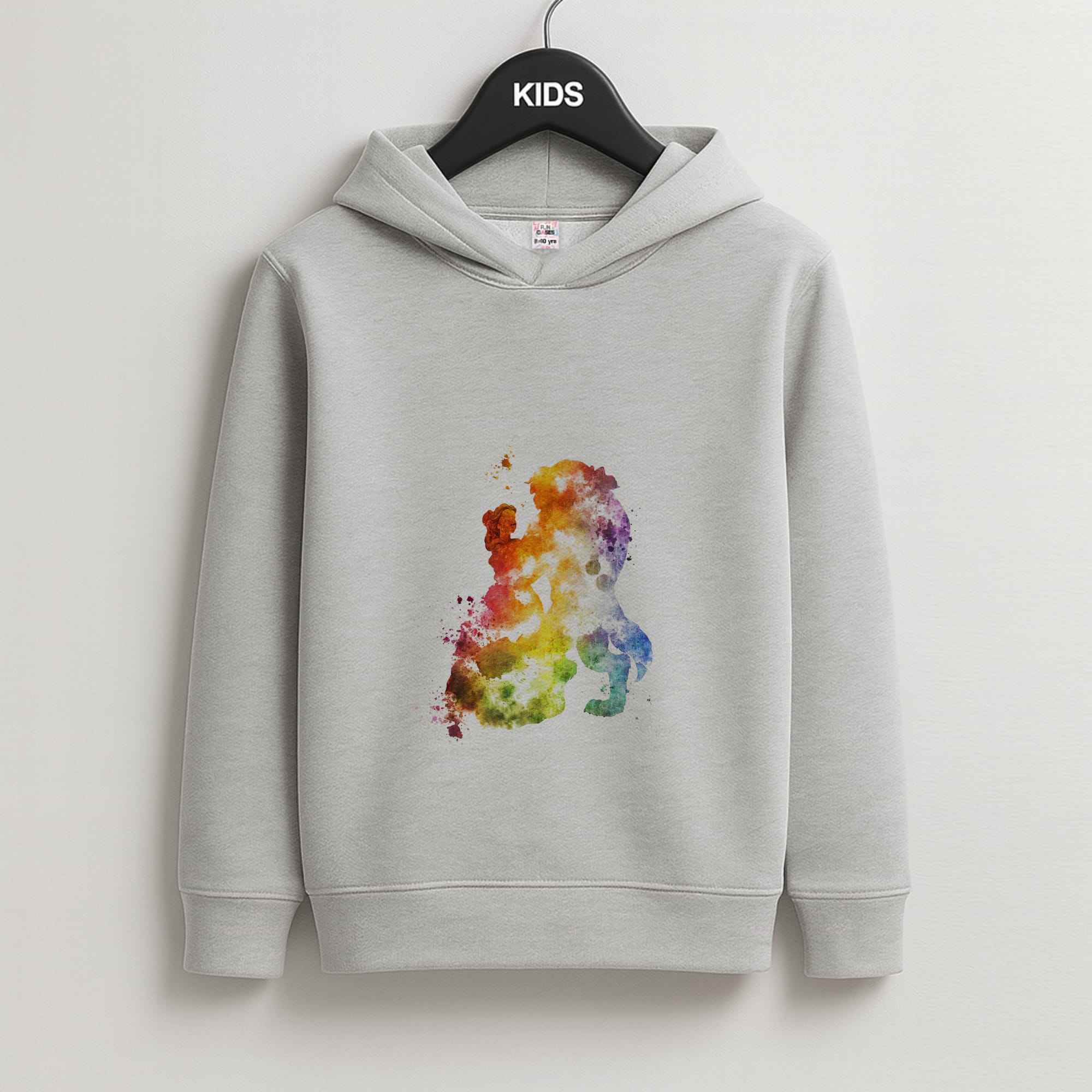 Watercolour Beauty Fairytale Kids Grey Hoodie