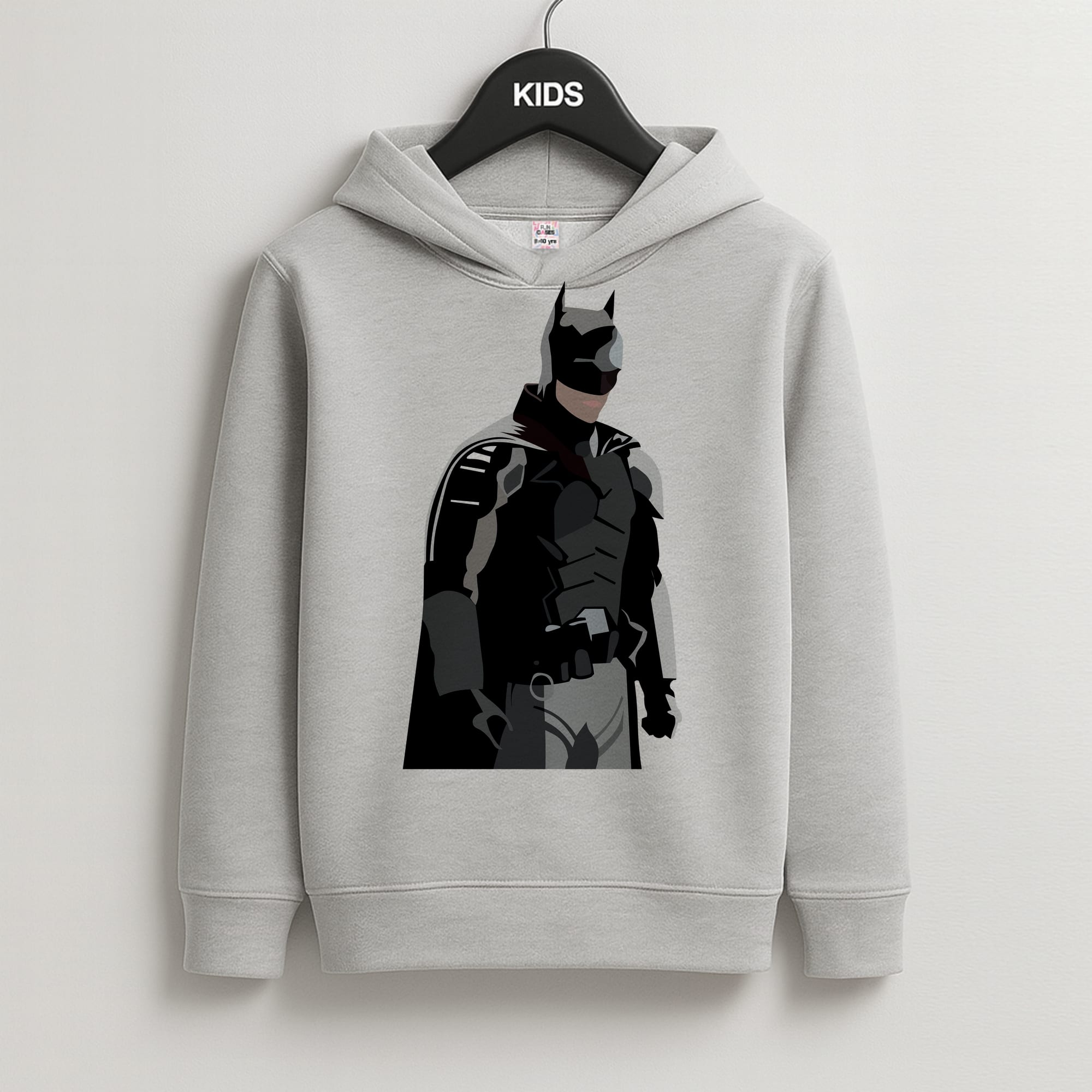 Black Bat Superhero Kids Grey Hoodie