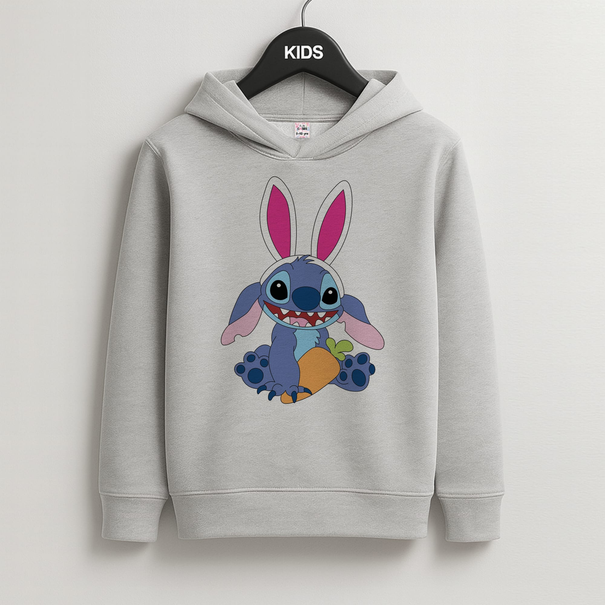 Easter Bunny Blue Alien Kids Grey Hoodie